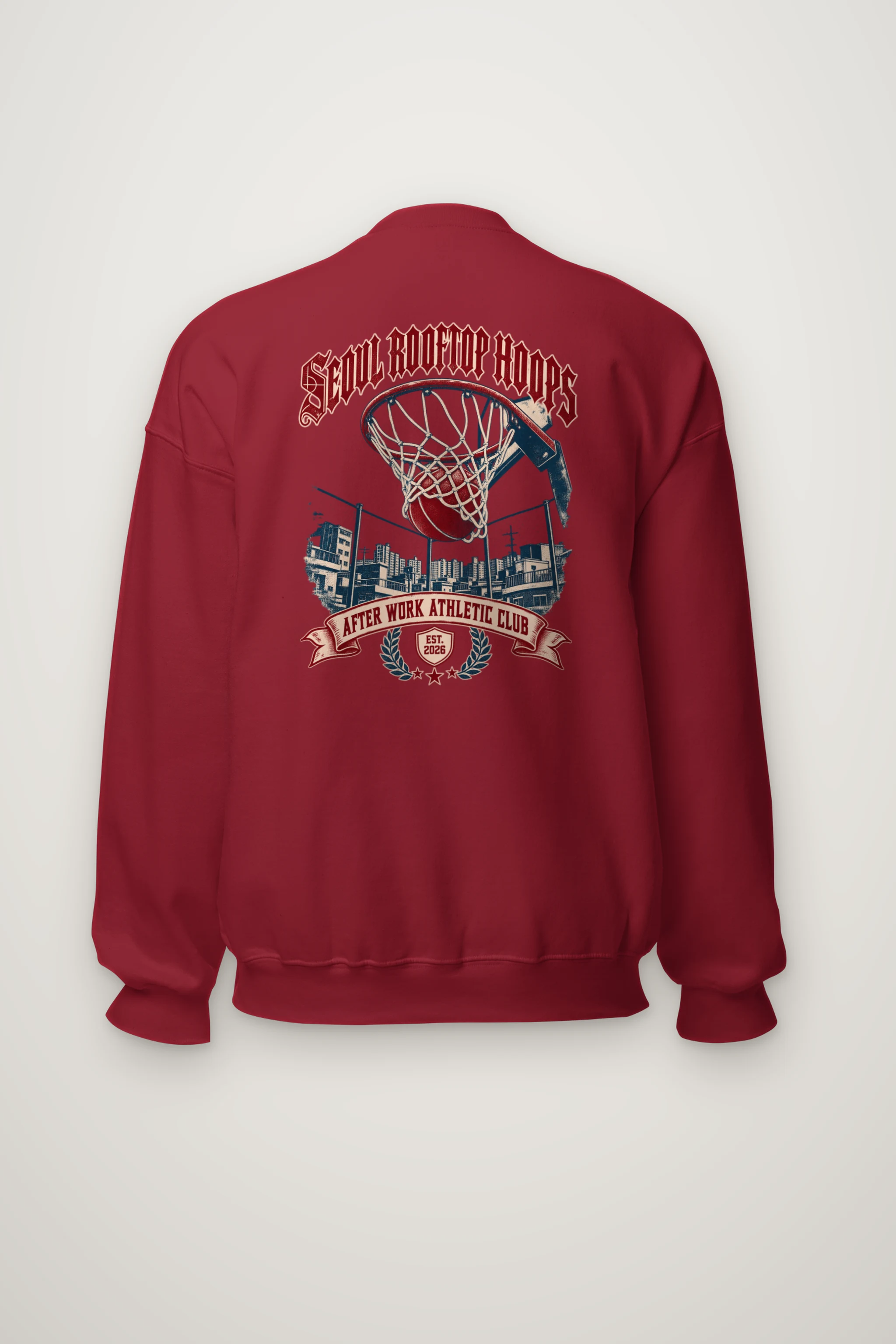 "Seoul Rooftop Hoops" Heavy Blend Unisex Crewneck Sweatshirt