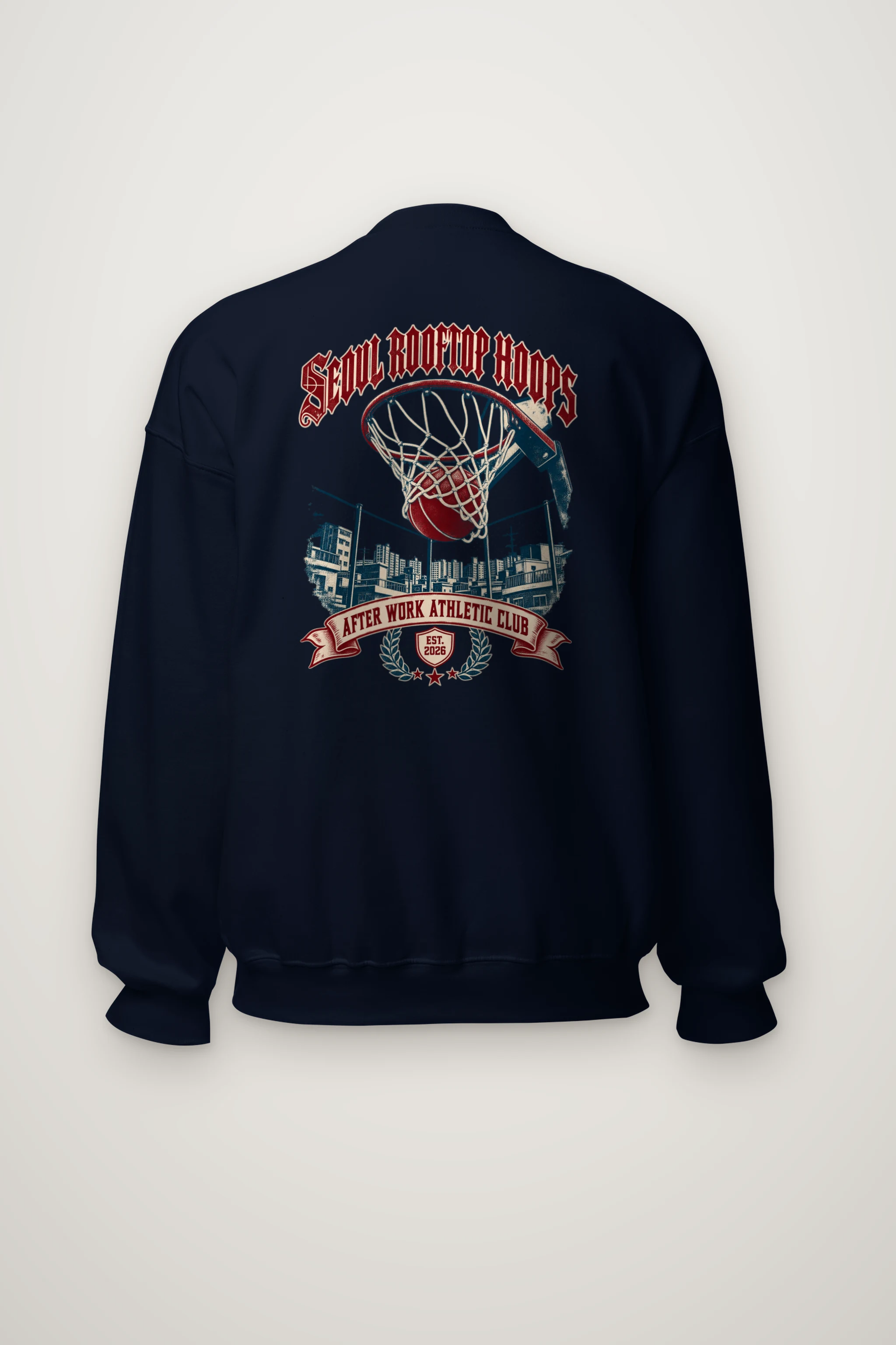 "Seoul Rooftop Hoops" Heavy Blend Unisex Crewneck Sweatshirt