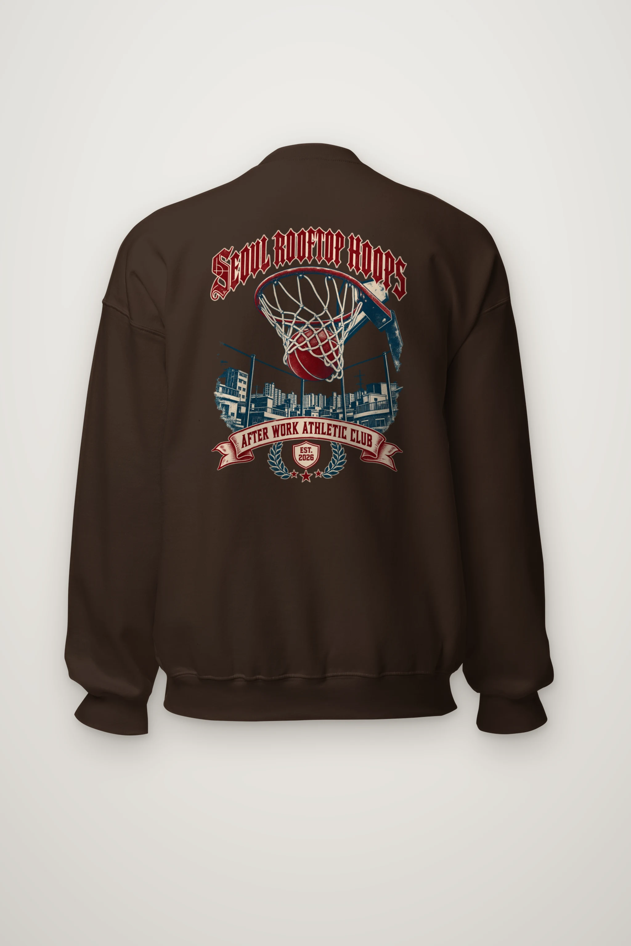 "Seoul Rooftop Hoops" Heavy Blend Unisex Crewneck Sweatshirt