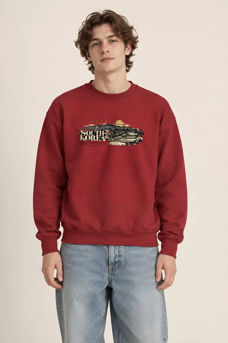 “Seoul South Korea Skyline” Heavy Blend Unisex Crewneck Sweatshirt
