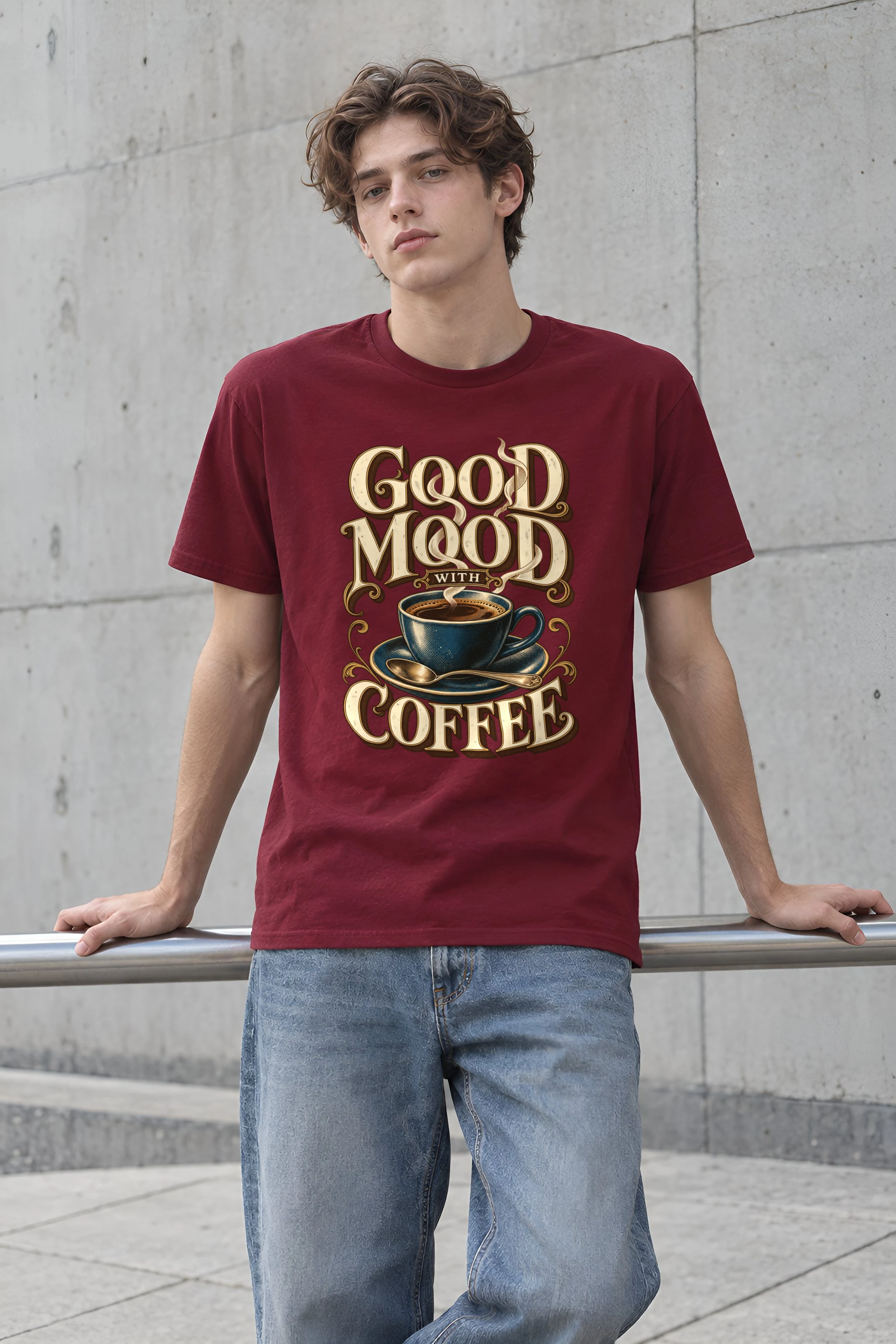 "Serif Coffee Club" Heavyweight Unisex Crewneck T-shirt