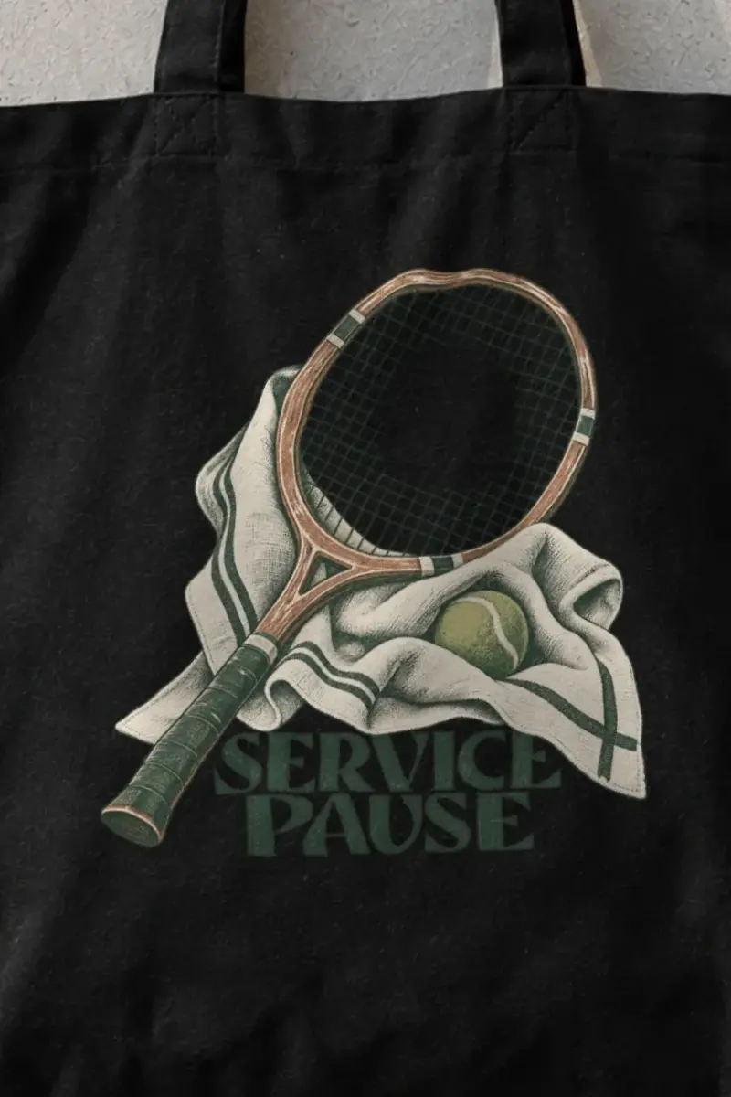 "Service Pause" Classic Cotton Tote Bag - the graphic up close