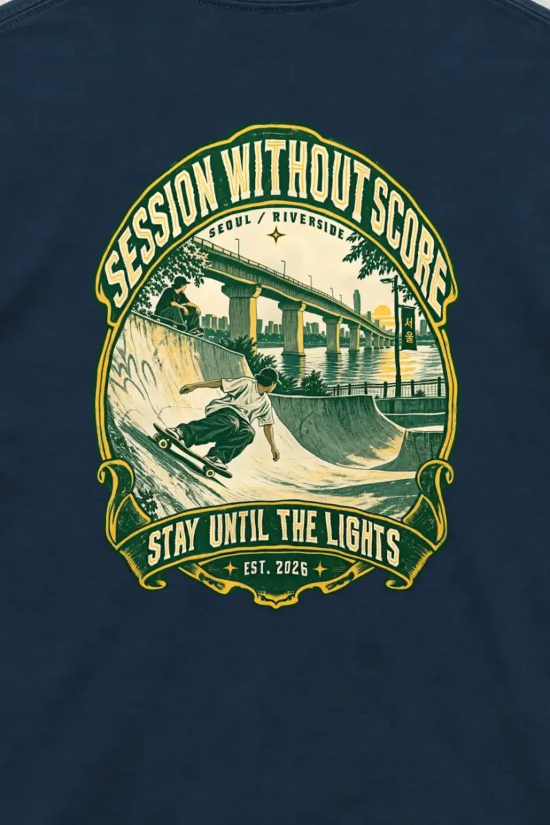 "Session Without Score" Unisex Longsleeve T-shirt - the graphic up close