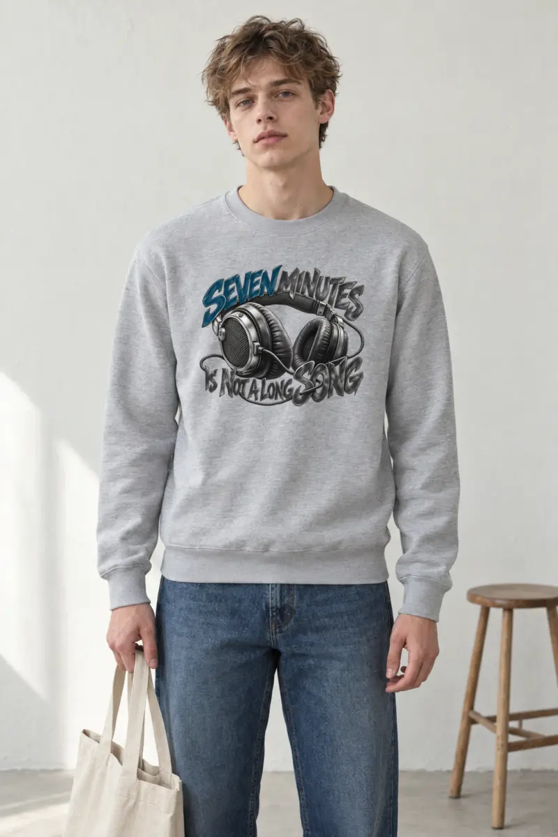 “Seven Minutes Is Not a Long Song” Heavy Blend Unisex Crewneck Sweatshirt