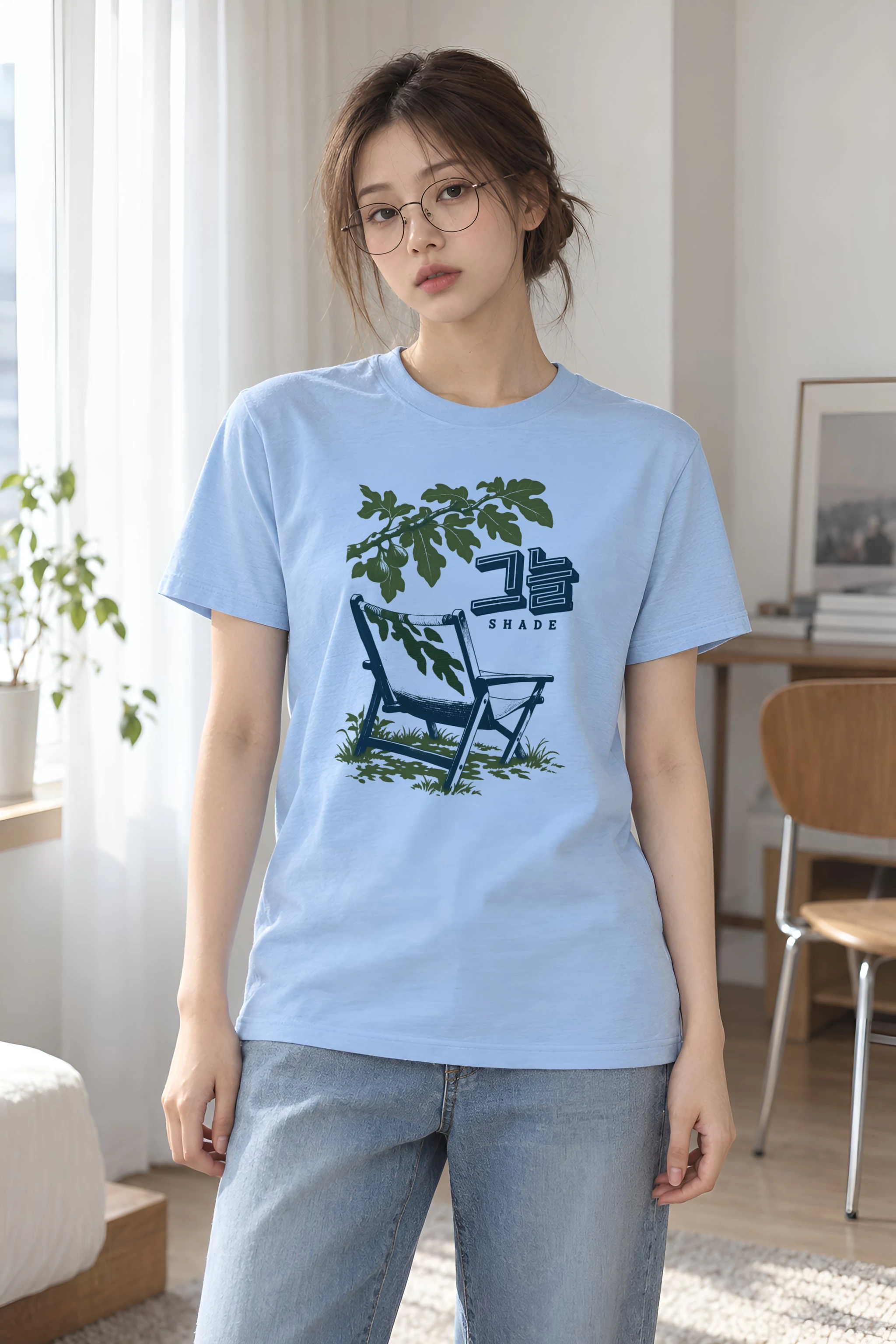 "Shade 그늘" Heavyweight Unisex Crewneck T-shirt