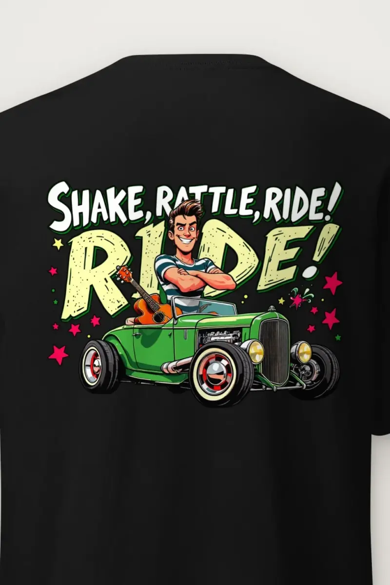 "Shake Rattle Ride" Heavyweight Unisex Crewneck T-shirt