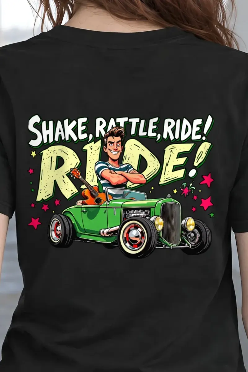 "Shake Rattle Ride" Heavyweight Unisex Crewneck T-shirt