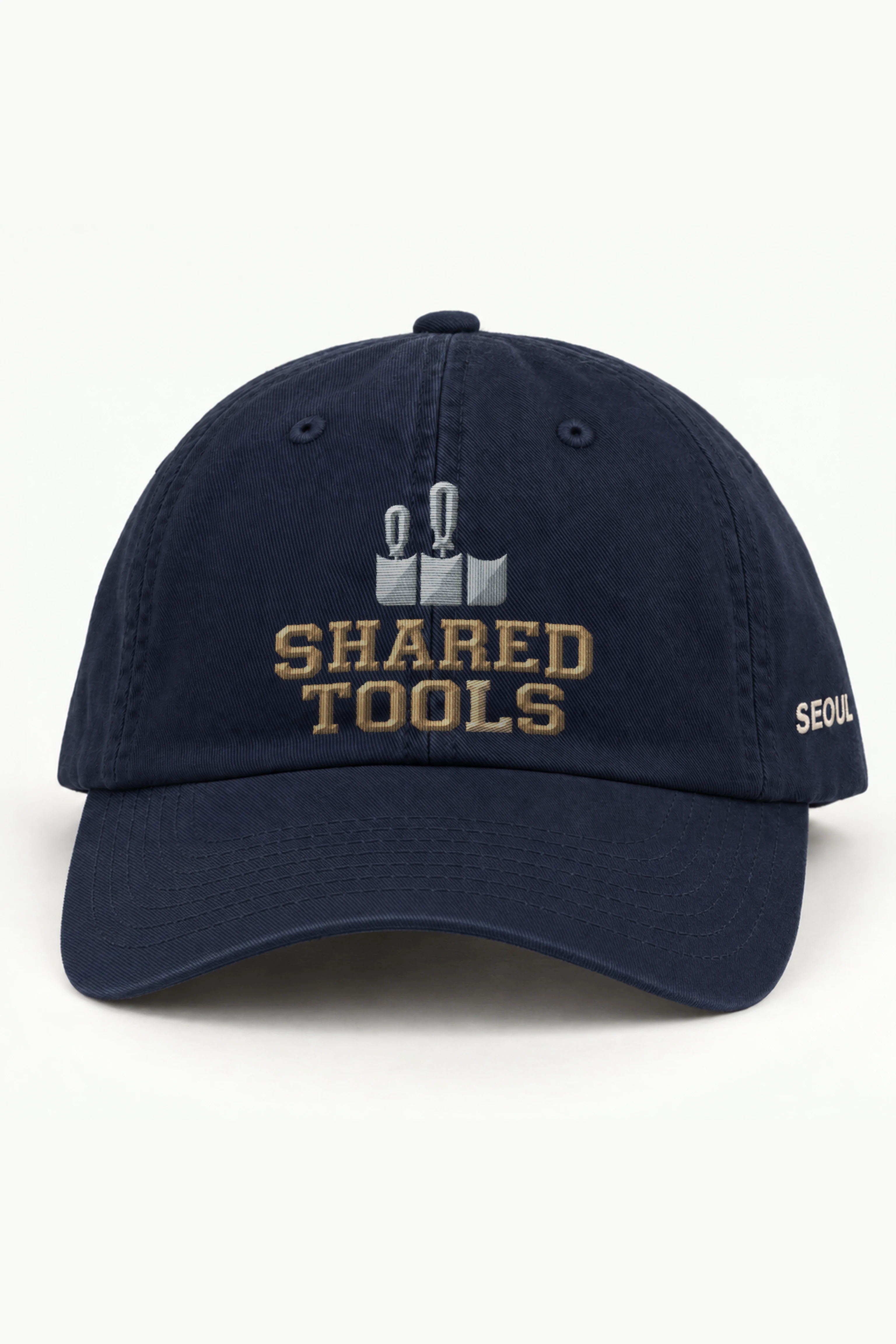 "Shared Tools" Classic Dad Hat · Embroidered — navy/cap-front
