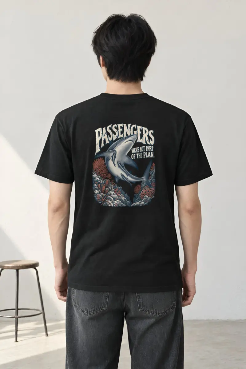 “Shark With Remora Passengers” Heavyweight Unisex Crewneck T-shirt