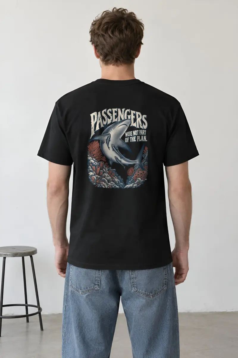 "Shark With Remora Passengers" Heavyweight Unisex Crewneck T-shirt