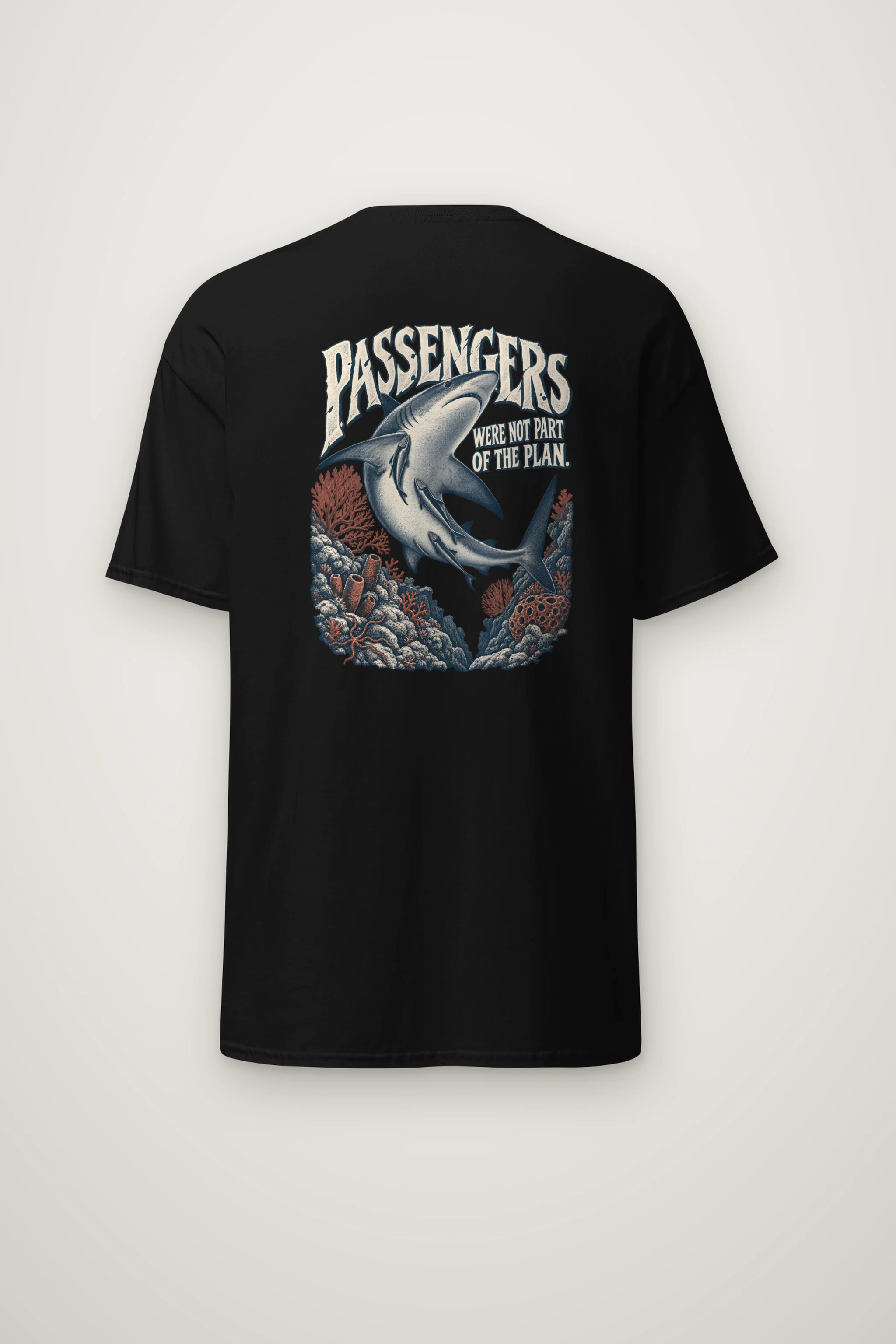 "Shark With Remora Passengers" Heavyweight Unisex Crewneck T-shirt