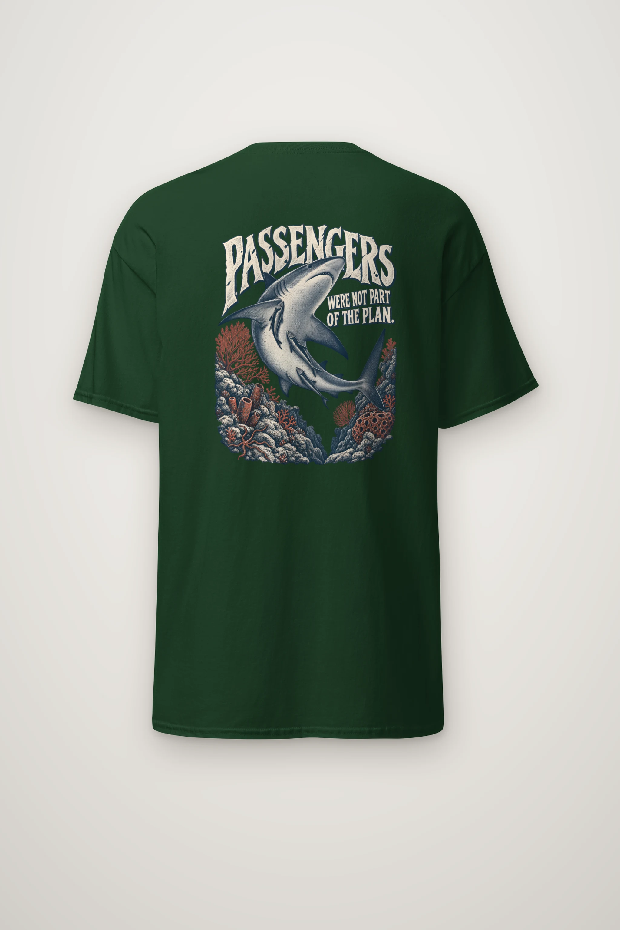 "Shark With Remora Passengers" Heavyweight Unisex Crewneck T-shirt