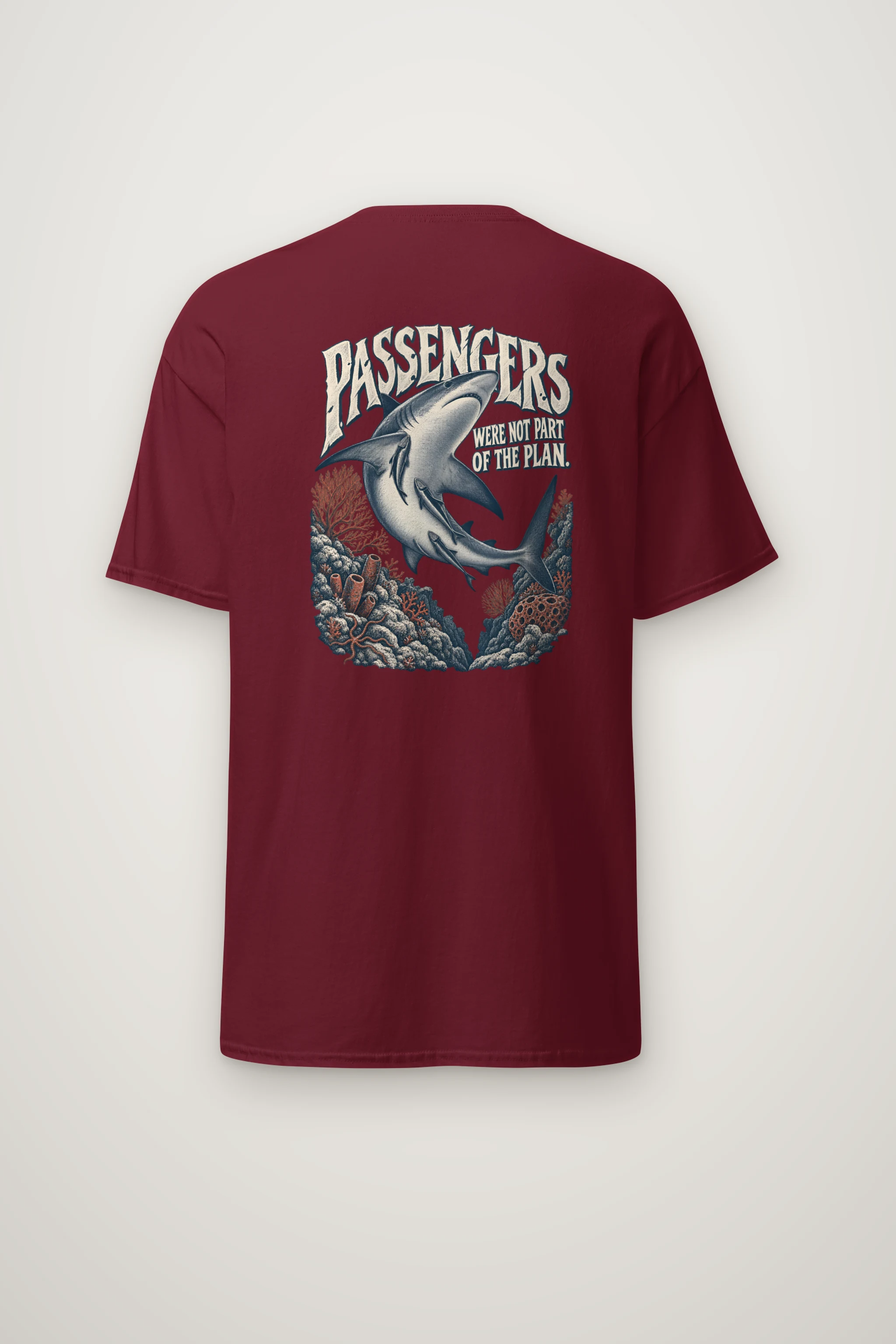 "Shark With Remora Passengers" Heavyweight Unisex Crewneck T-shirt