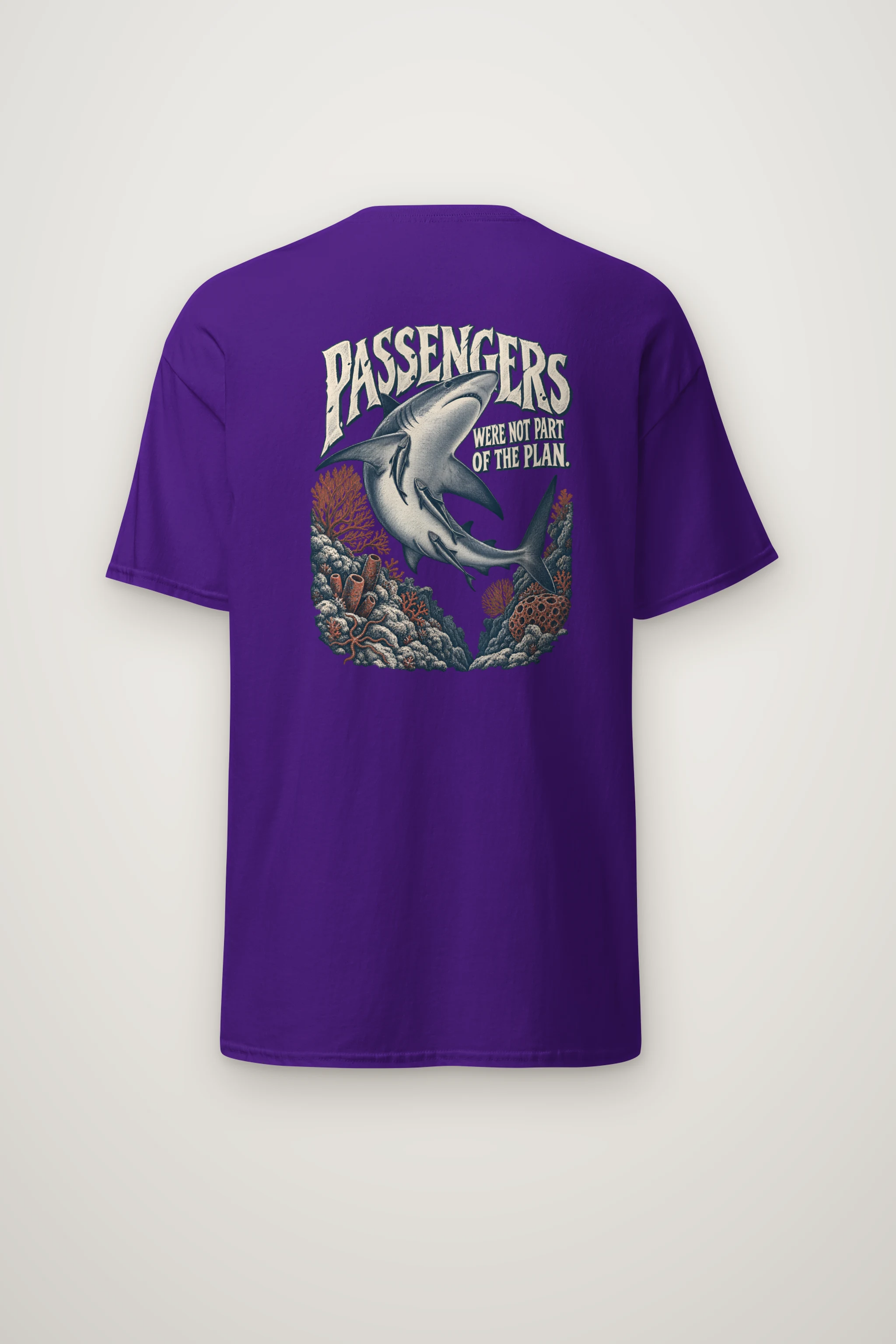 "Shark With Remora Passengers" Heavyweight Unisex Crewneck T-shirt
