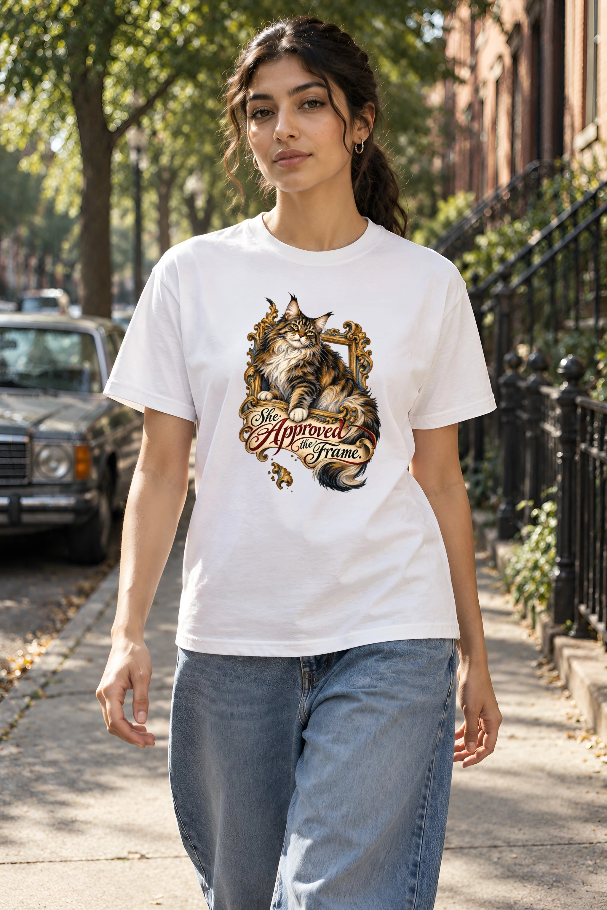 "She Approved The Frame" Heavyweight Unisex Crewneck T-shirt