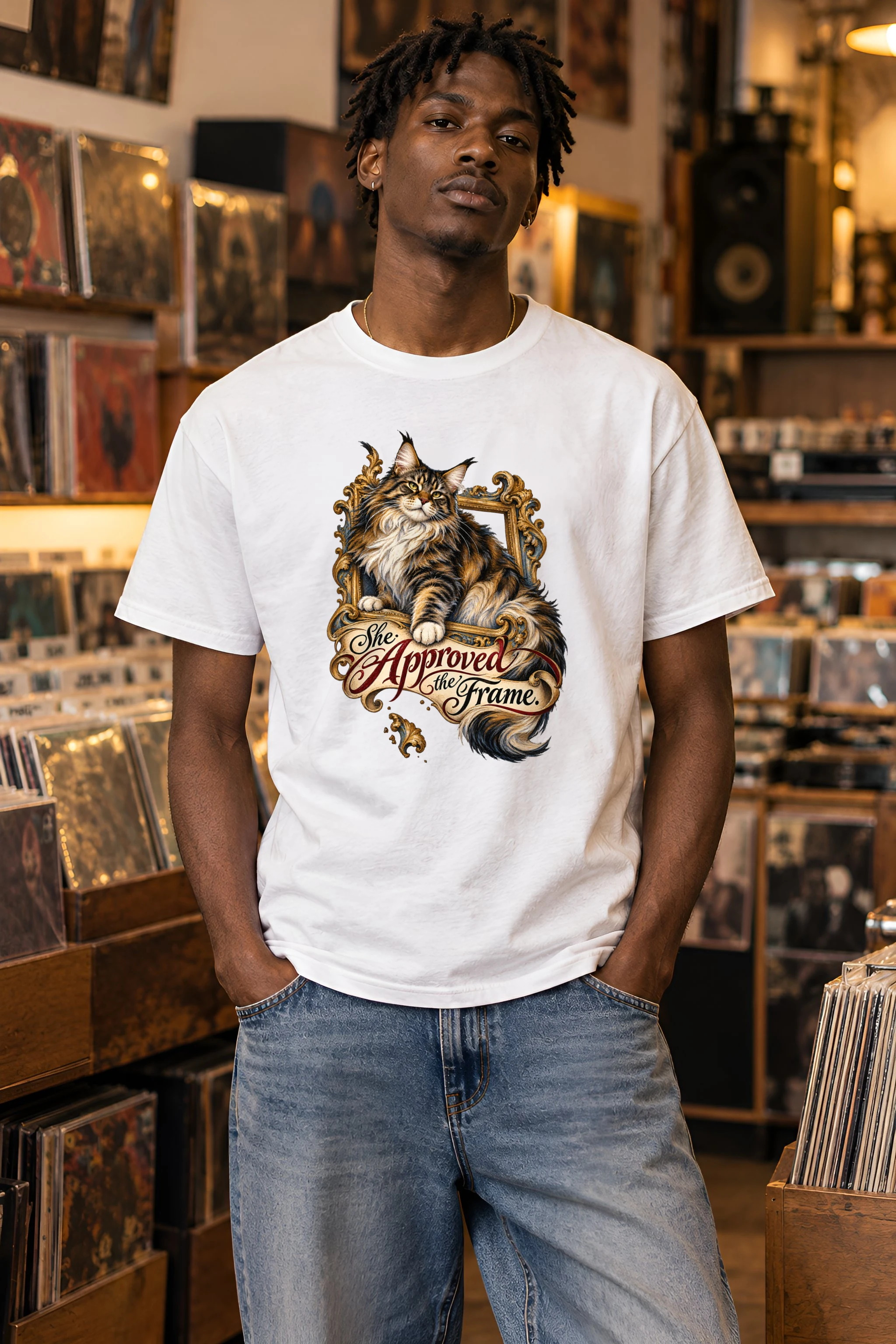 "She Approved The Frame" Heavyweight Unisex Crewneck T-shirt