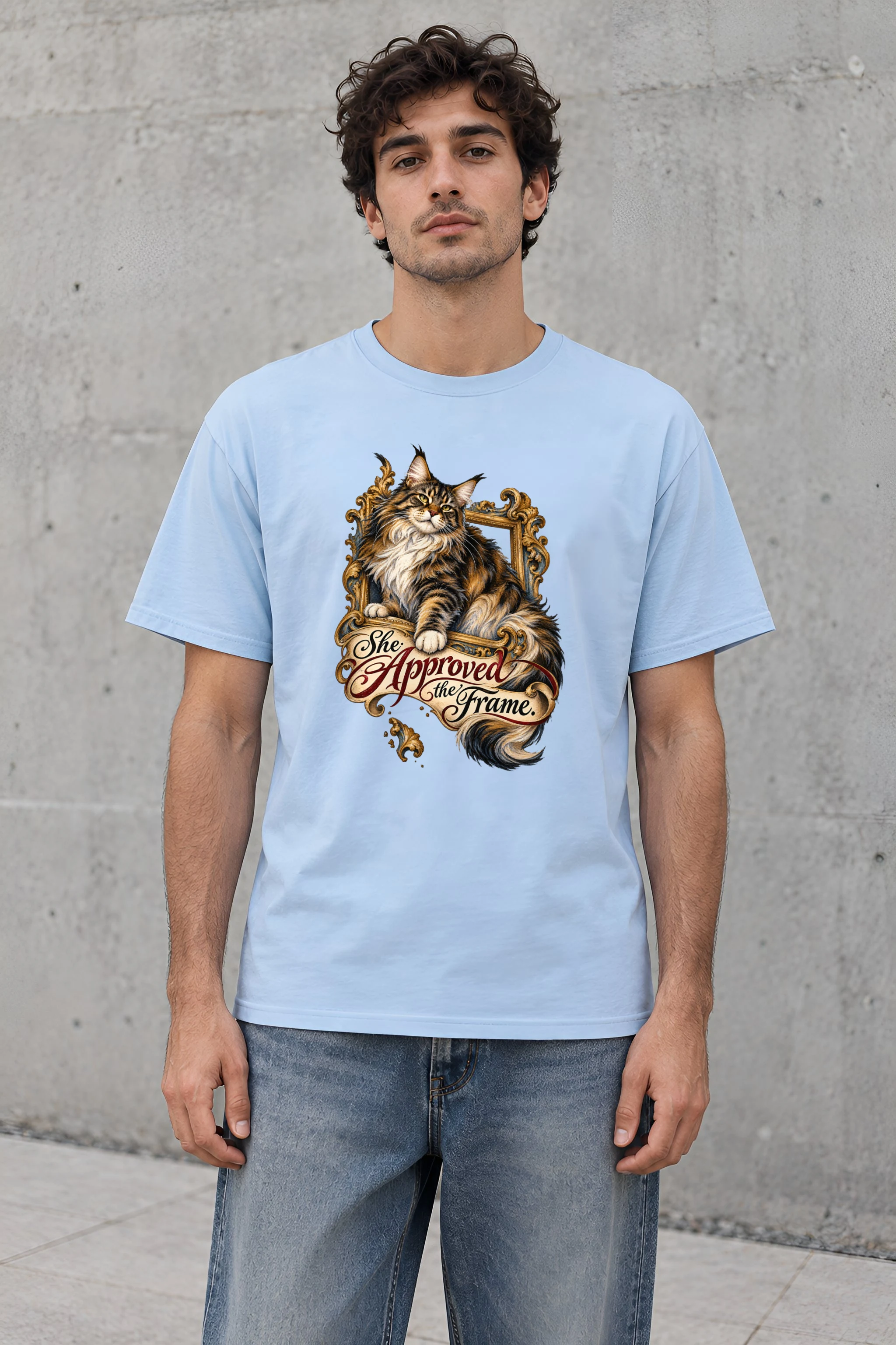 "She Approved The Frame" Heavyweight Unisex Crewneck T-shirt