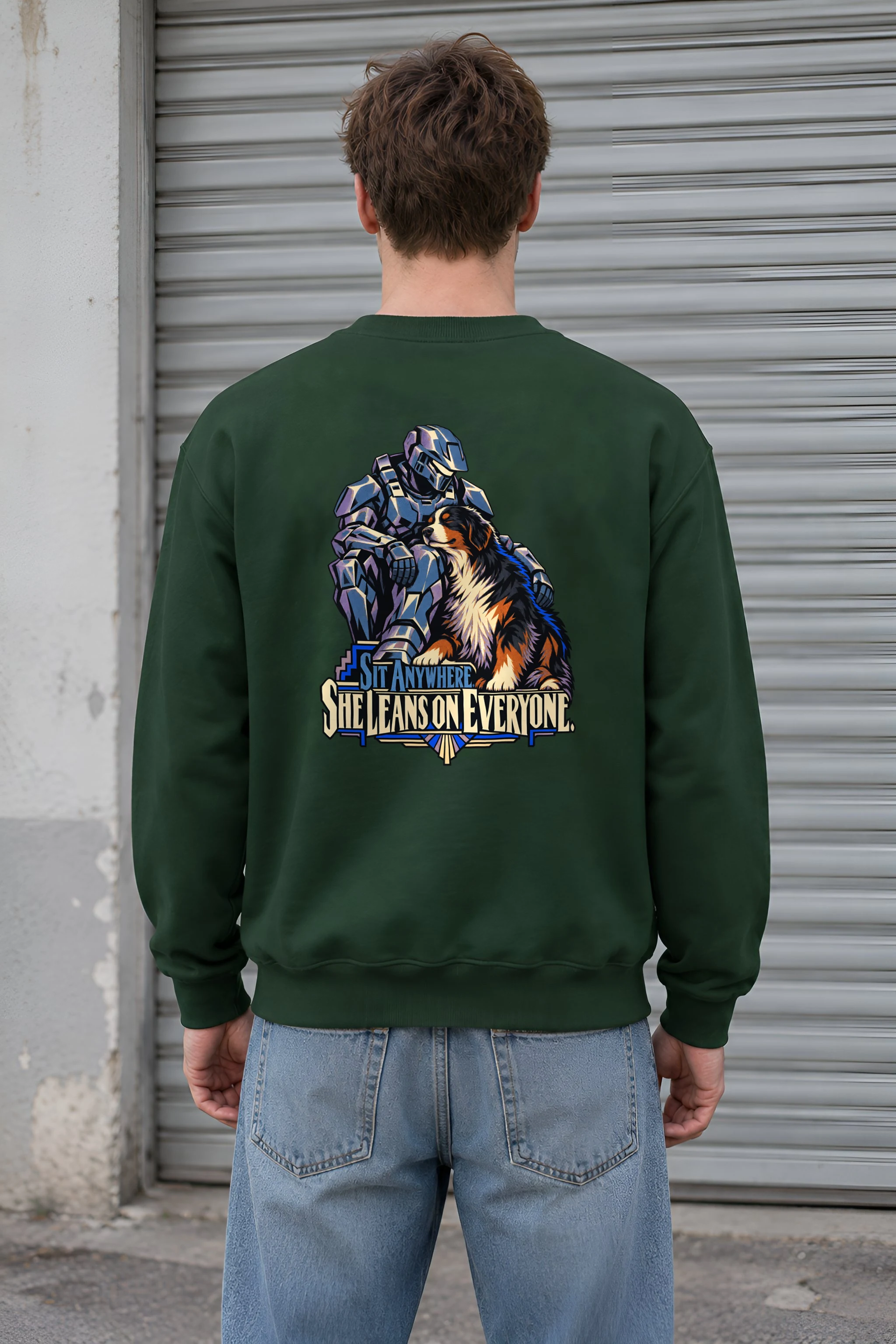 "She Leans on Everyone" Heavy Blend Unisex Crewneck Sweatshirt