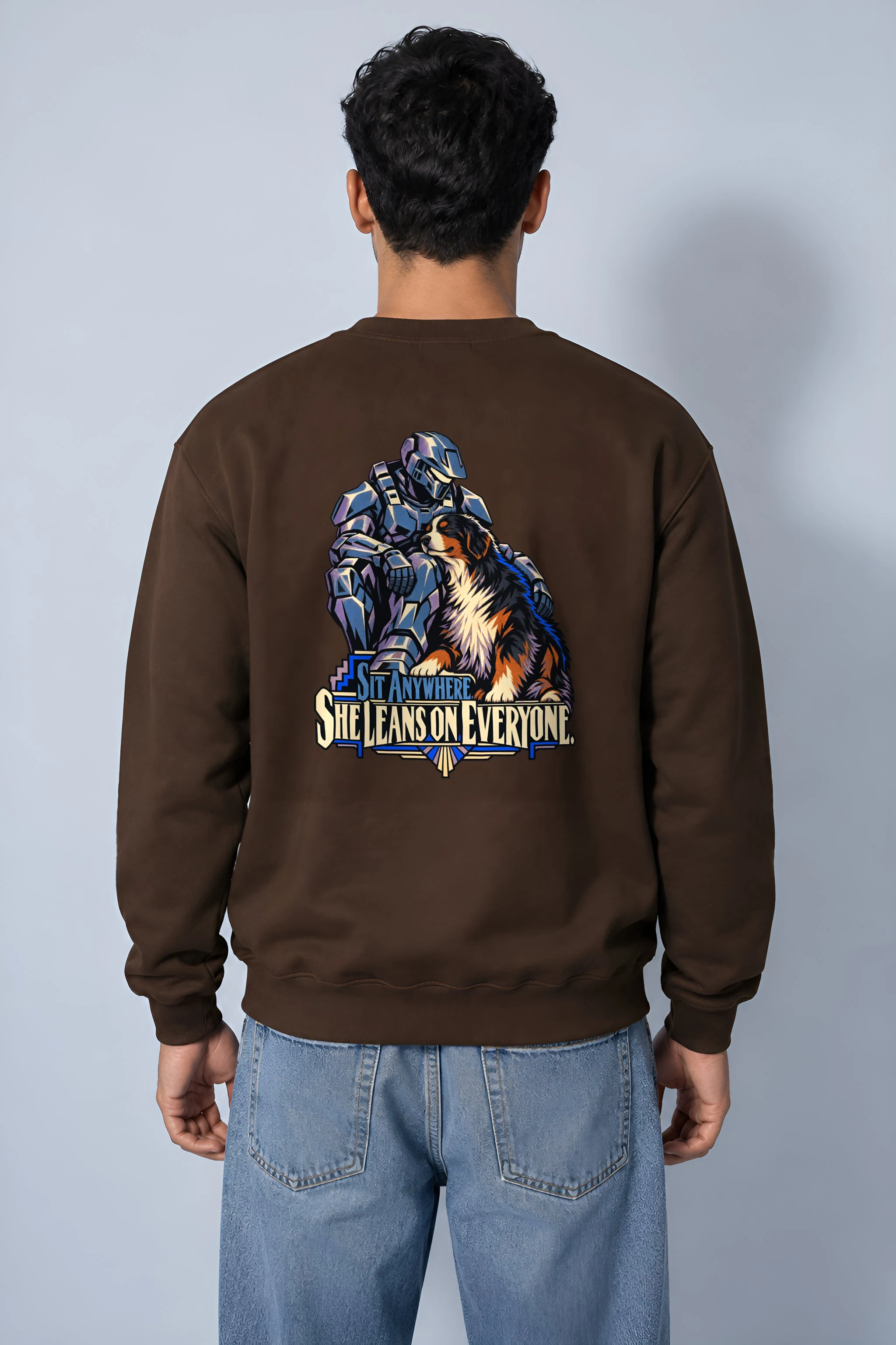 "She Leans on Everyone" Heavy Blend Unisex Crewneck Sweatshirt