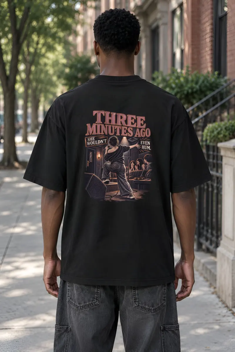 “She Wouldn’t Even Hum” Men’s Oversized Heavyweight Crewneck T-Shirt