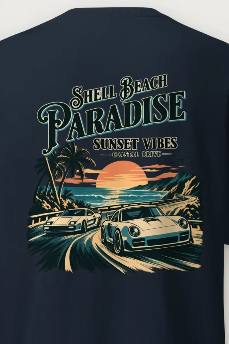 "Shell Beach Paradise" Heavyweight Unisex Crewneck T-shirt