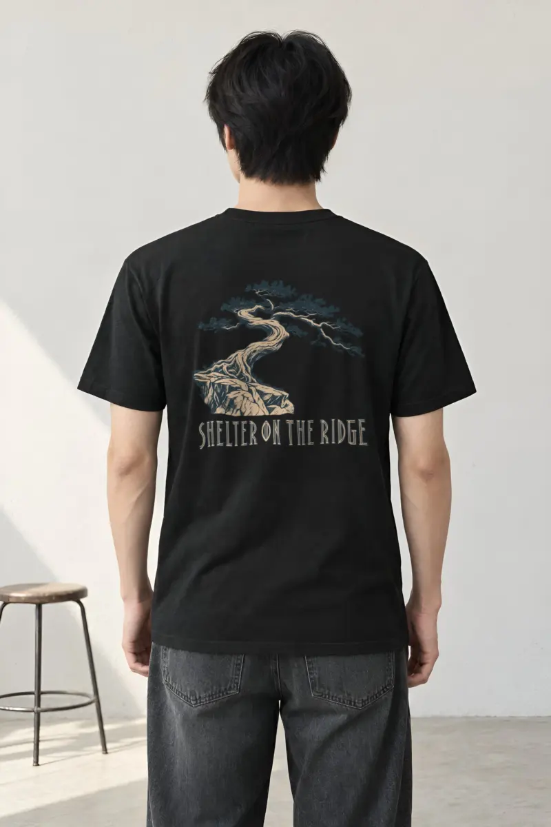 "Shelter on the Ridge" Heavyweight Unisex Crewneck T-shirt