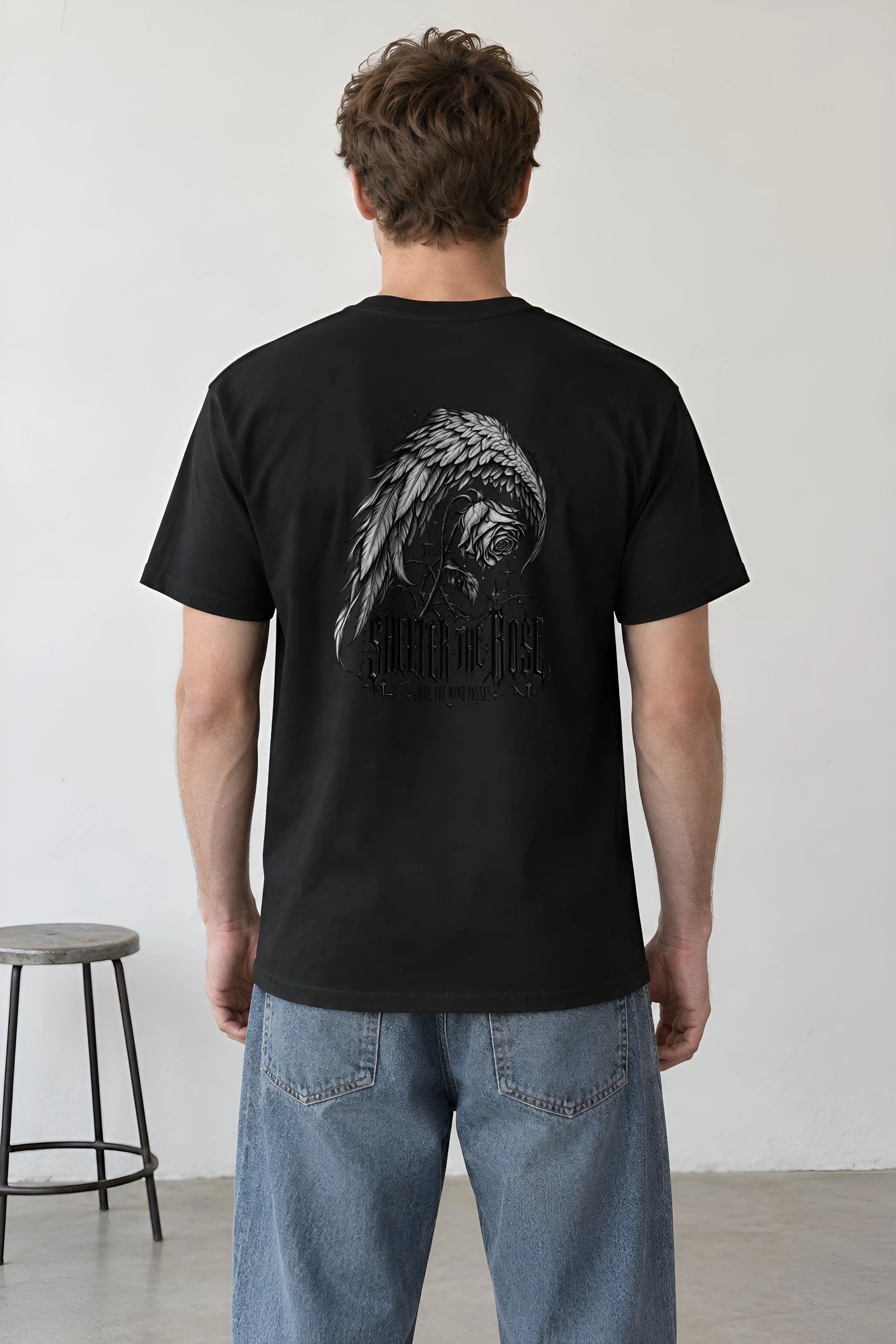 "Shelter the Rose Until the Wind Passes" Heavyweight Unisex Crewneck T-shirt