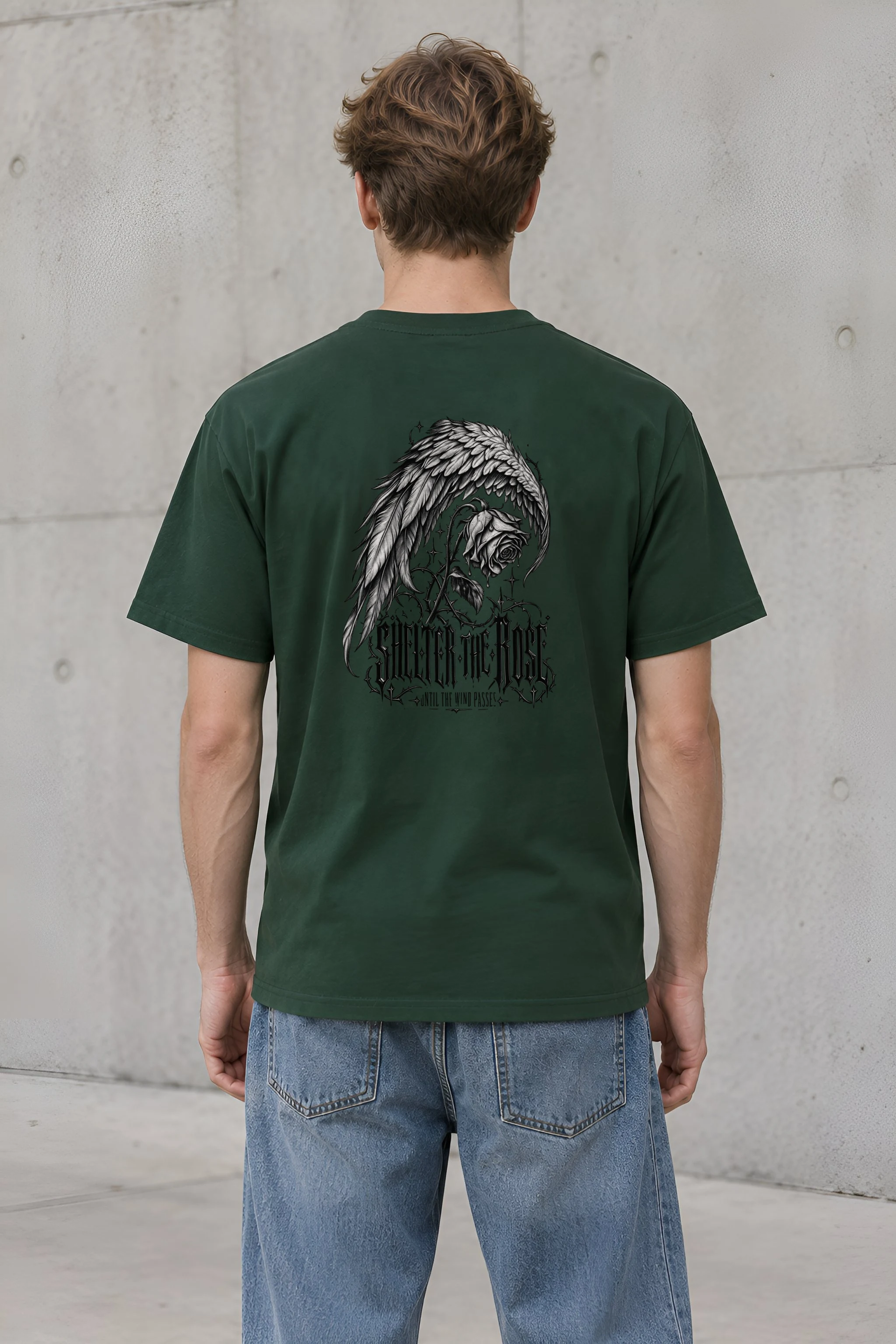 "Shelter the Rose Until the Wind Passes" Heavyweight Unisex Crewneck T-shirt