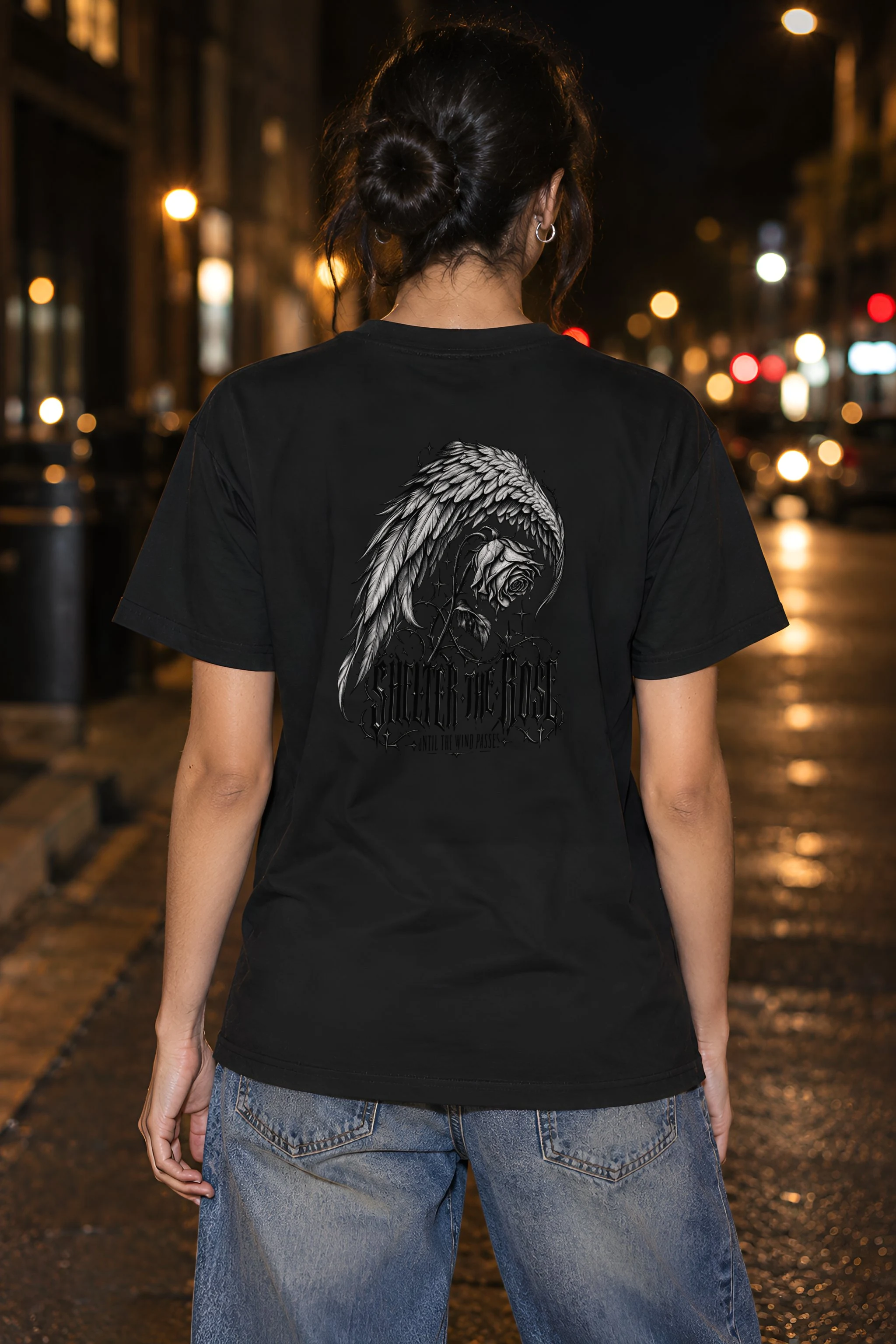"Shelter the Rose Until the Wind Passes" Heavyweight Unisex Crewneck T-shirt
