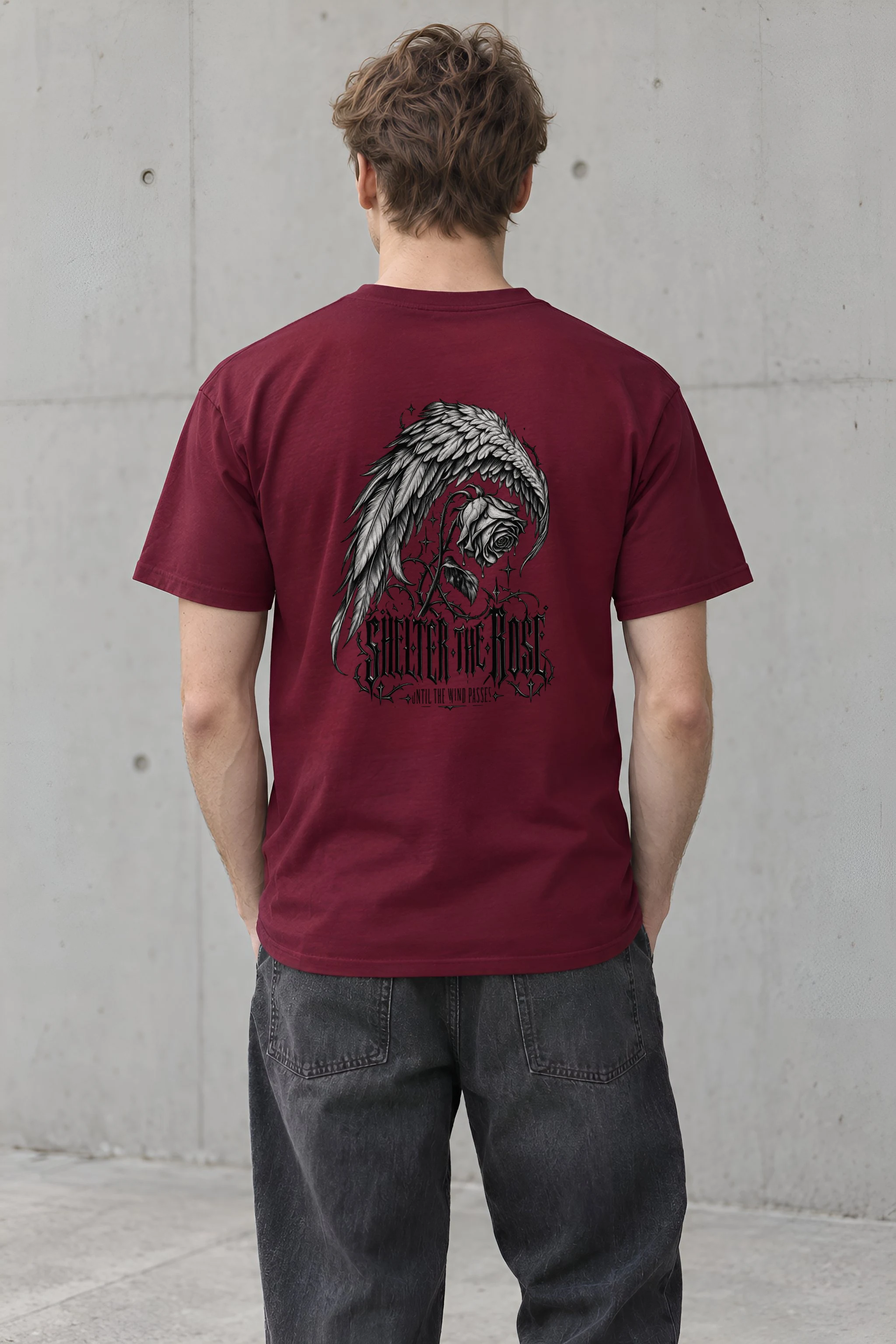 "Shelter the Rose Until the Wind Passes" Heavyweight Unisex Crewneck T-shirt