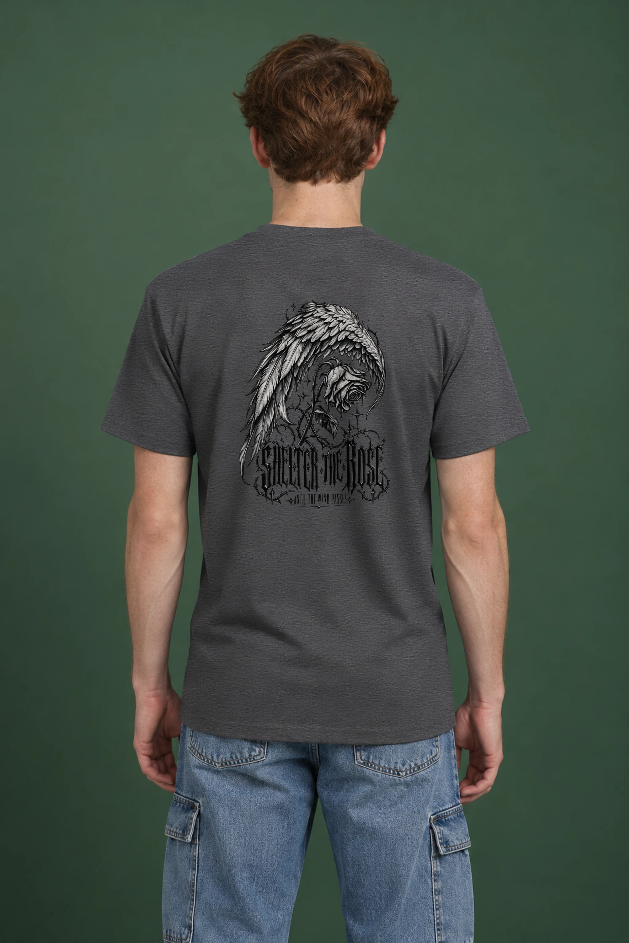 "Shelter the Rose Until the Wind Passes" Heavyweight Unisex Crewneck T-shirt