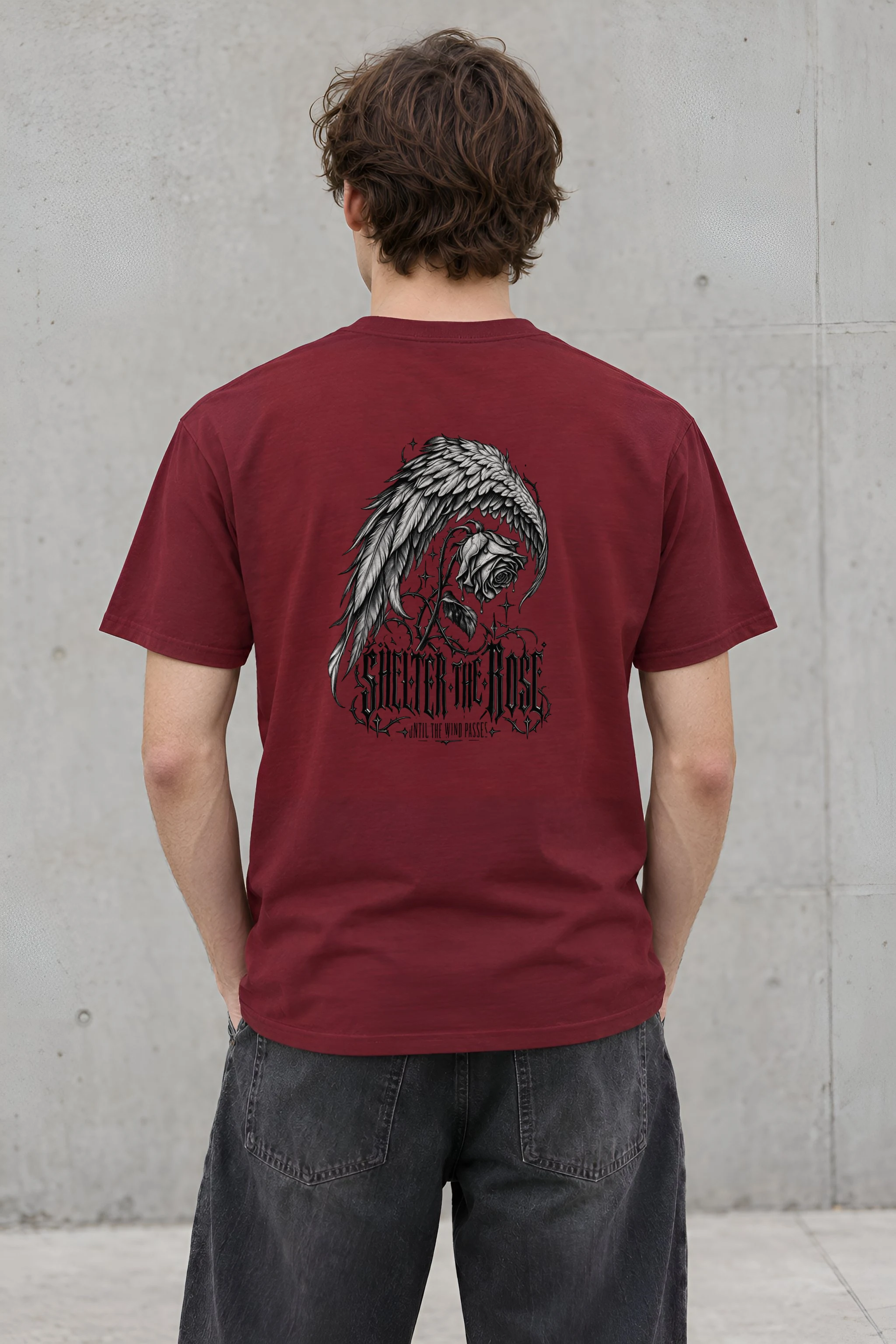 "Shelter the Rose Until the Wind Passes" Heavyweight Unisex Crewneck T-shirt