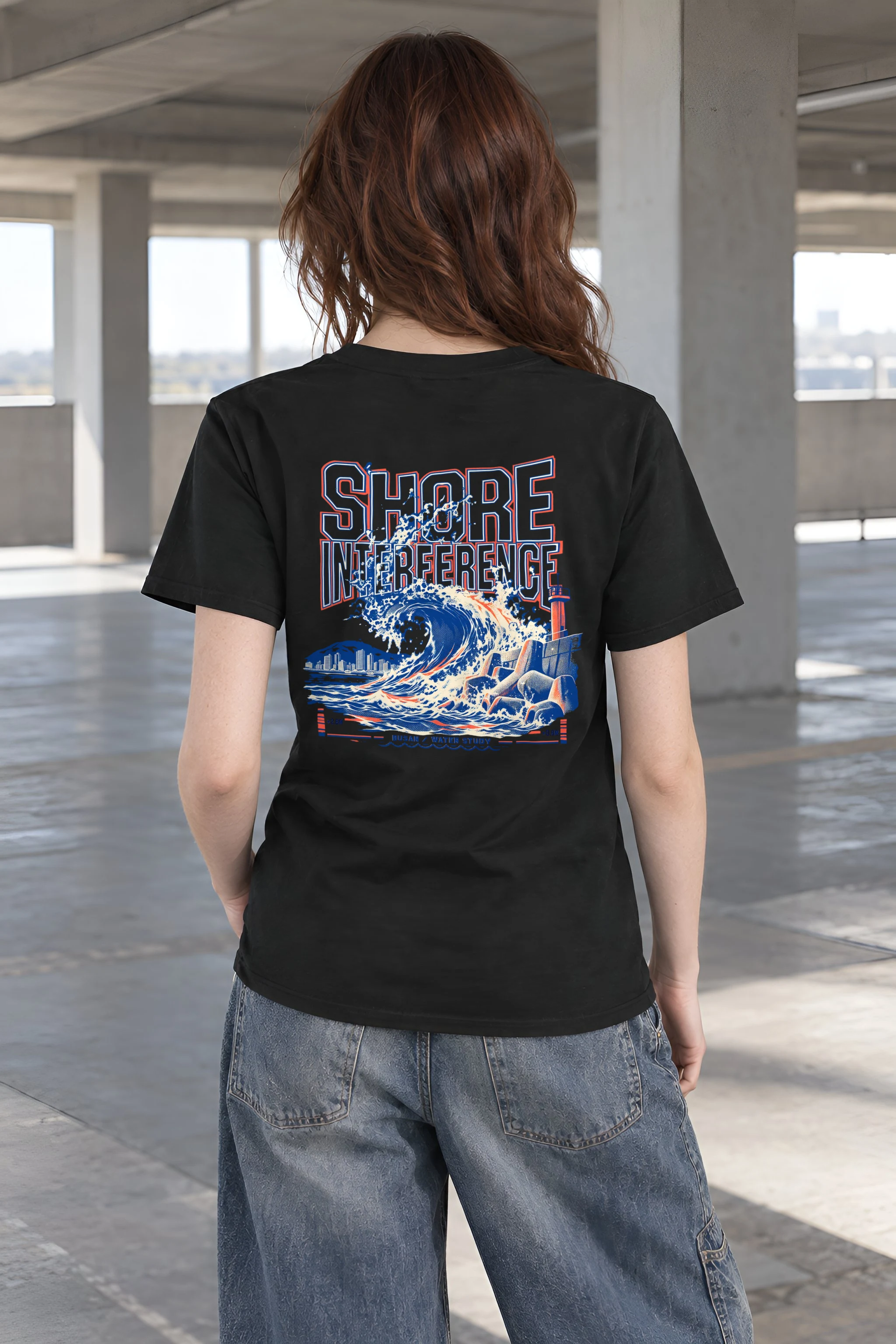 "Shore Interference" Heavyweight Unisex Crewneck T-shirt