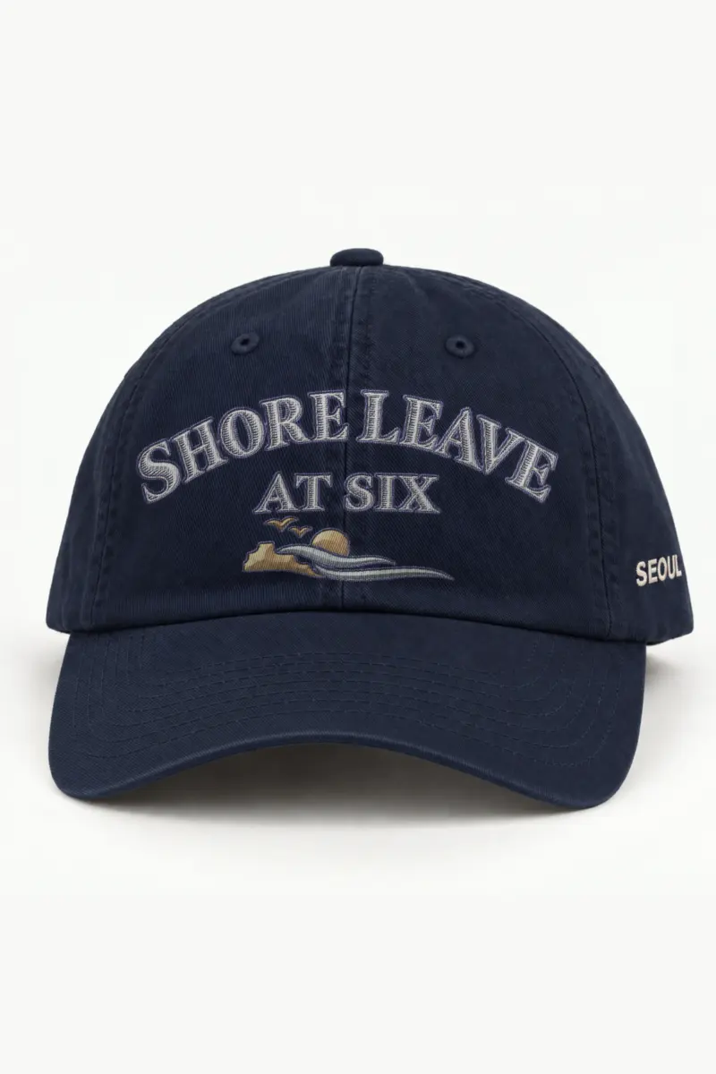 "Shore Leave at Six" Classic Dad Hat · Embroidered — navy/cap-front