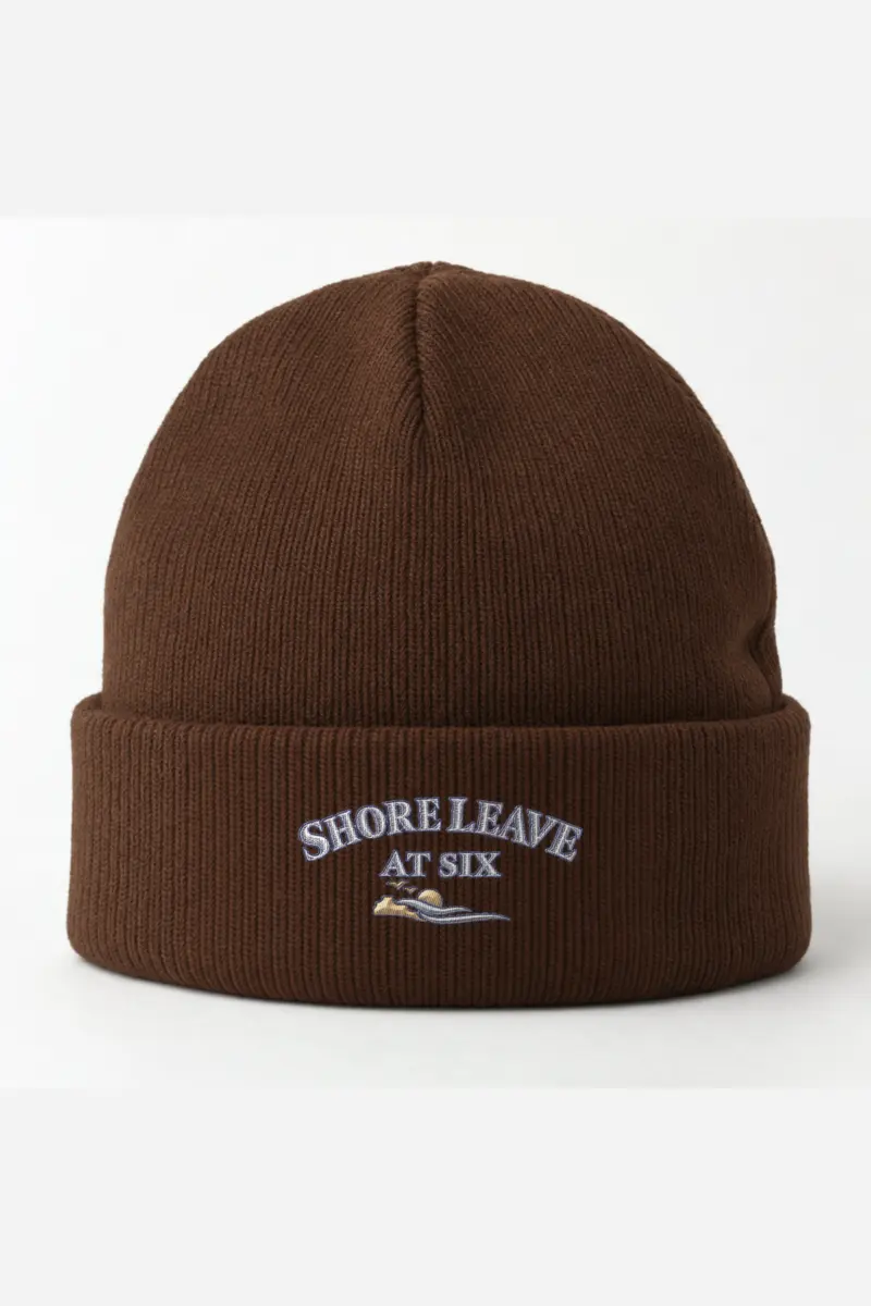 "Shore Leave At Six" Cuffed Beanie · Embroidered