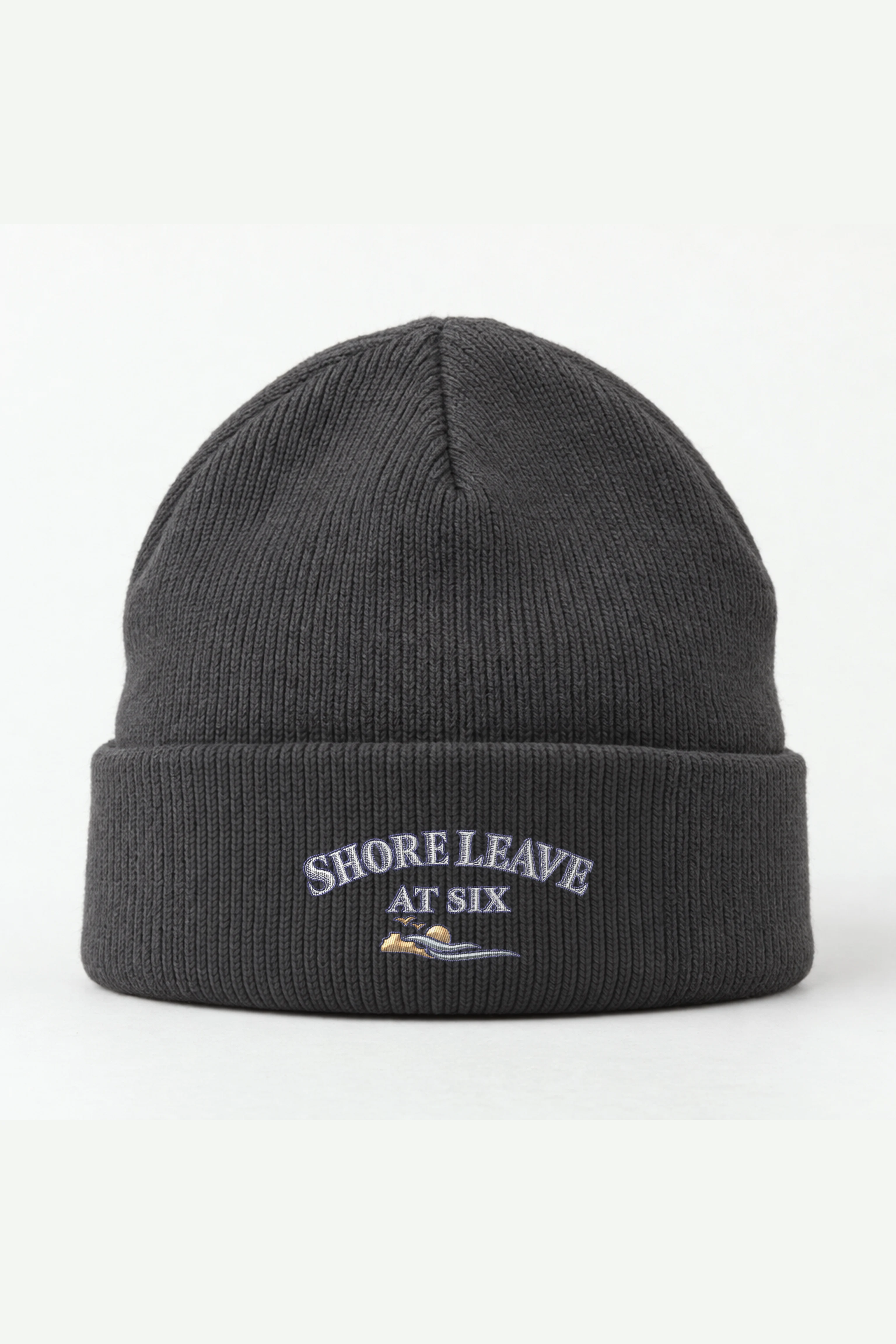 "Shore Leave At Six" Cuffed Beanie · Embroidered