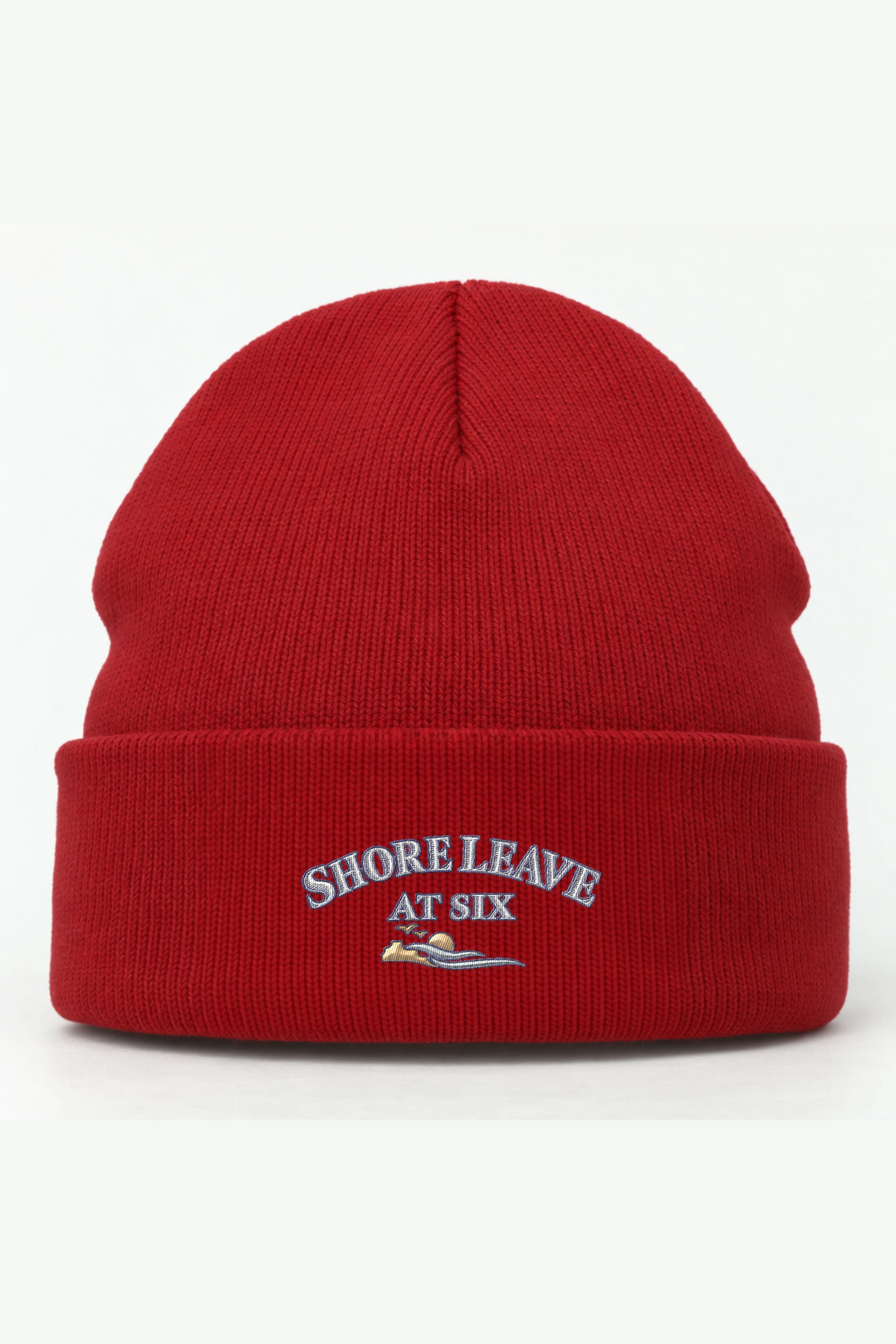 "Shore Leave At Six" Cuffed Beanie · Embroidered