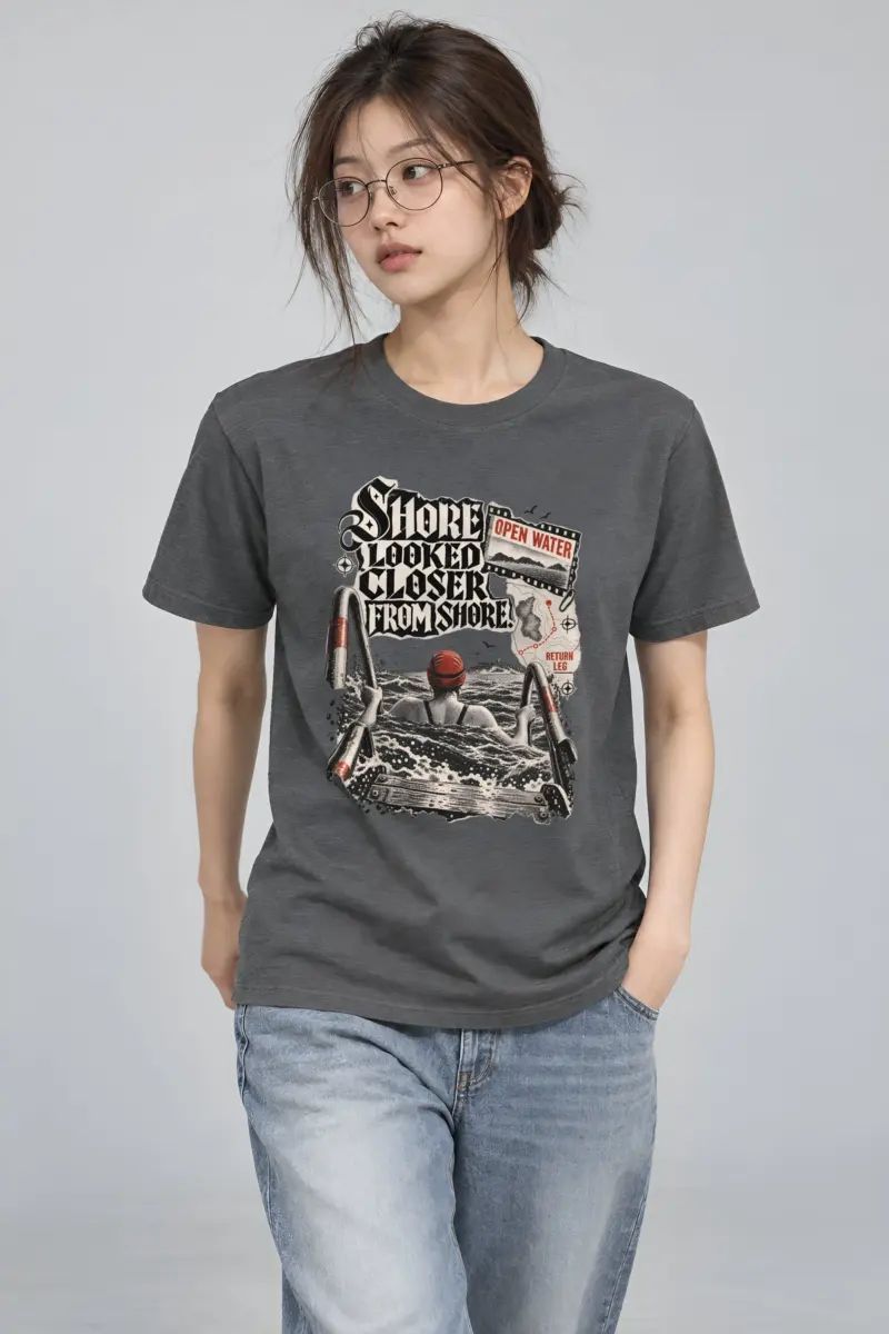 “SHORE LOOKED CLOSER FROM SHORE” Heavyweight Unisex Crewneck T-shirt