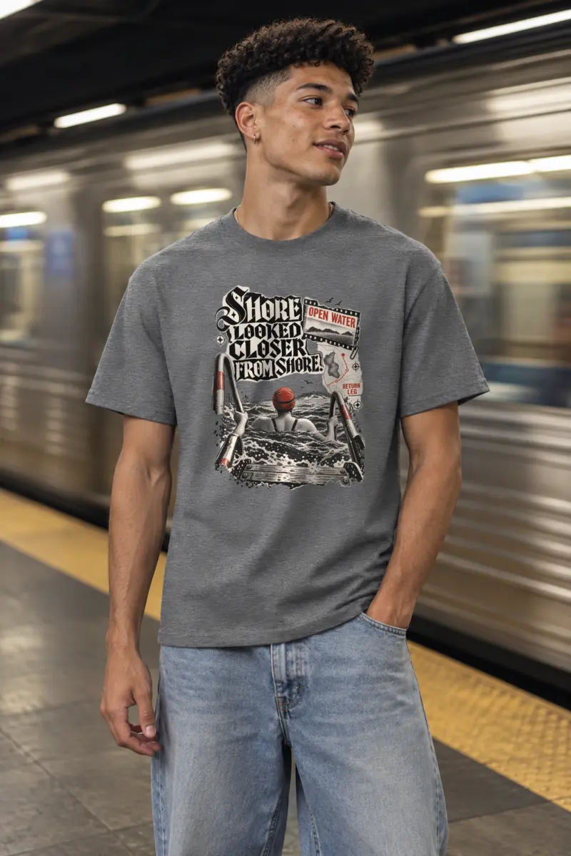 "SHORE LOOKED CLOSER FROM SHORE" Heavyweight Unisex Crewneck T-shirt