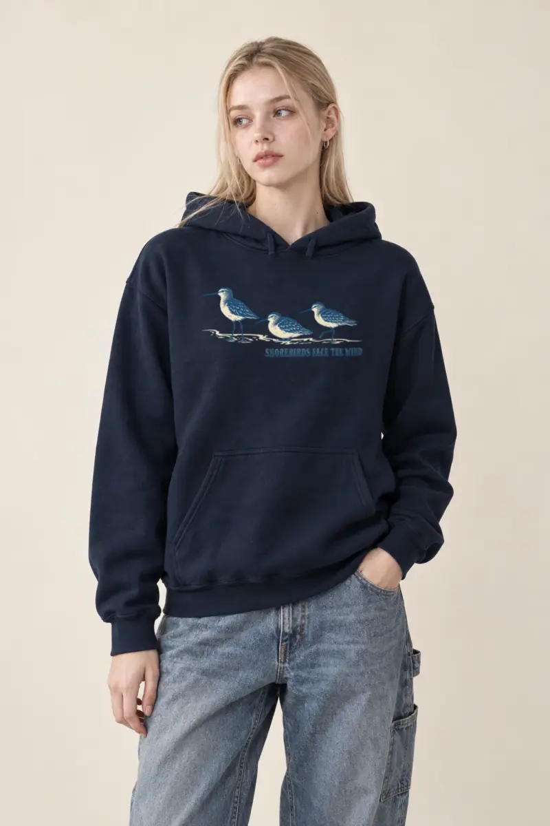 “Shorebirds Face the Wind” Heavy Blend Unisex Pullover Hoodie