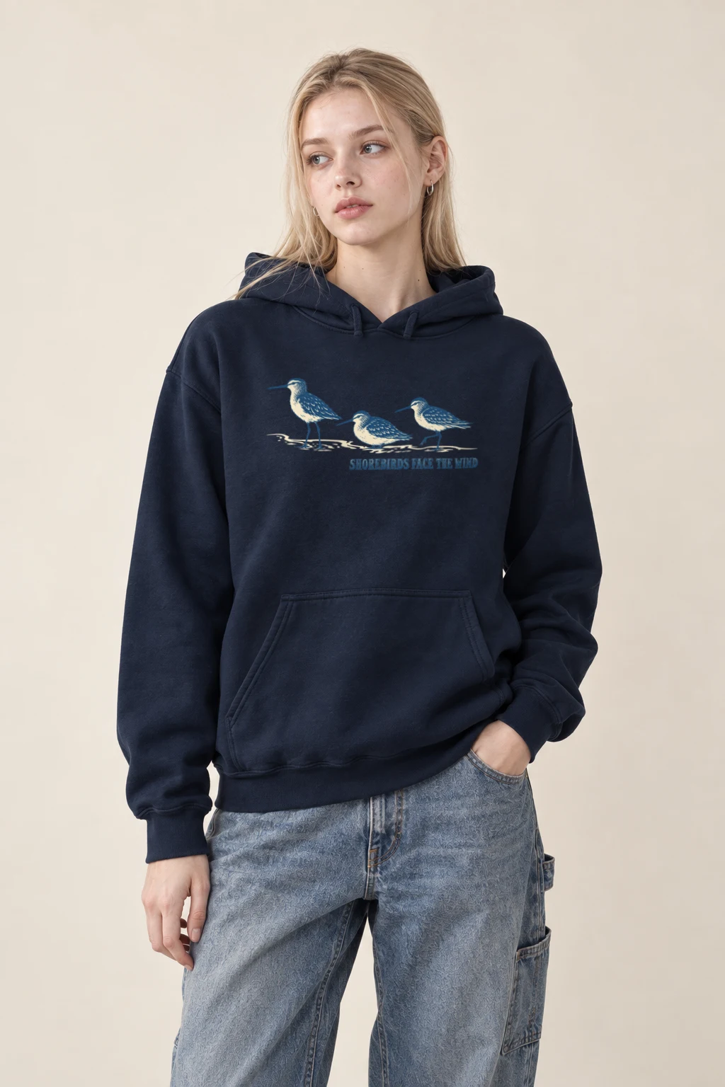 "Shorebirds Face the Wind" Heavy Blend Unisex Pullover Hoodie