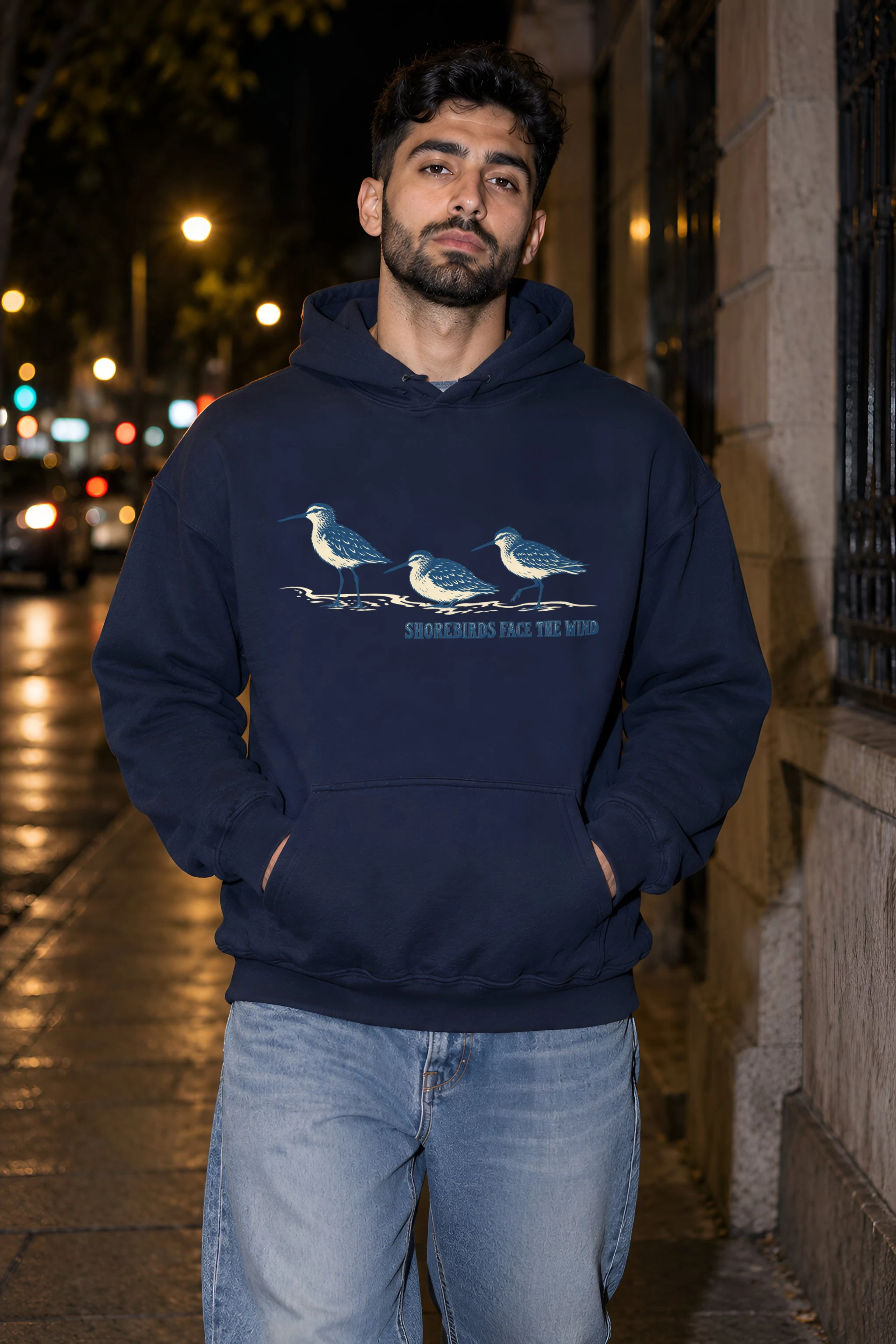 "Shorebirds Face the Wind" Heavy Blend Unisex Pullover Hoodie