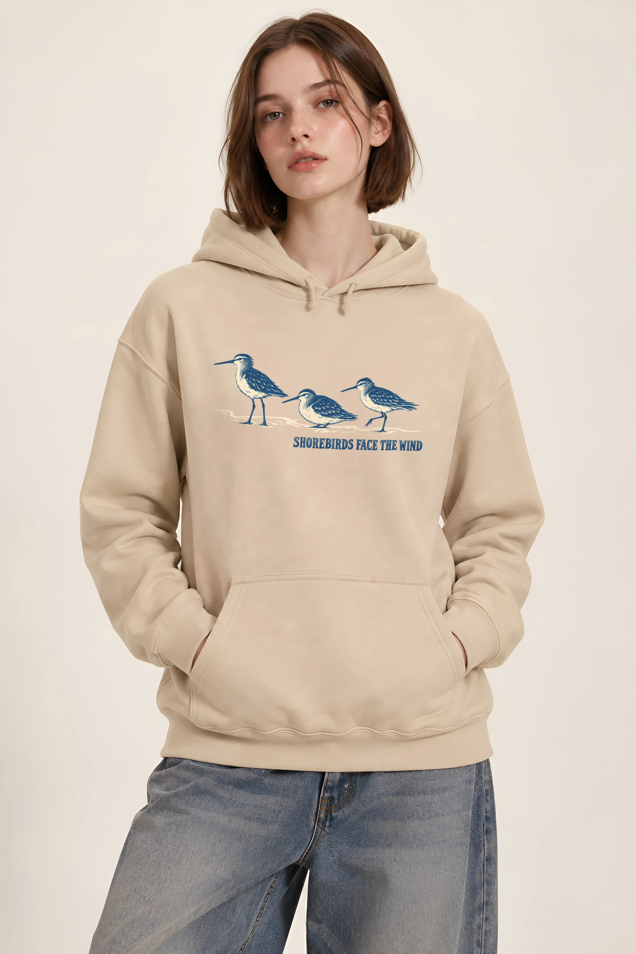 "Shorebirds Face the Wind" Heavy Blend Unisex Pullover Hoodie