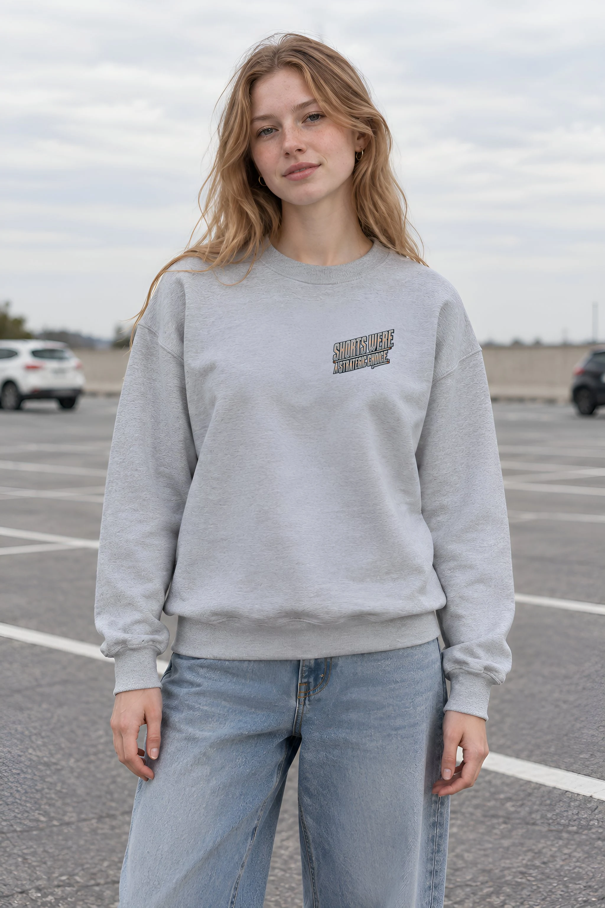 "Shorts Were A Strategic Choice" Heavy Blend Unisex Crewneck Sweatshirt
