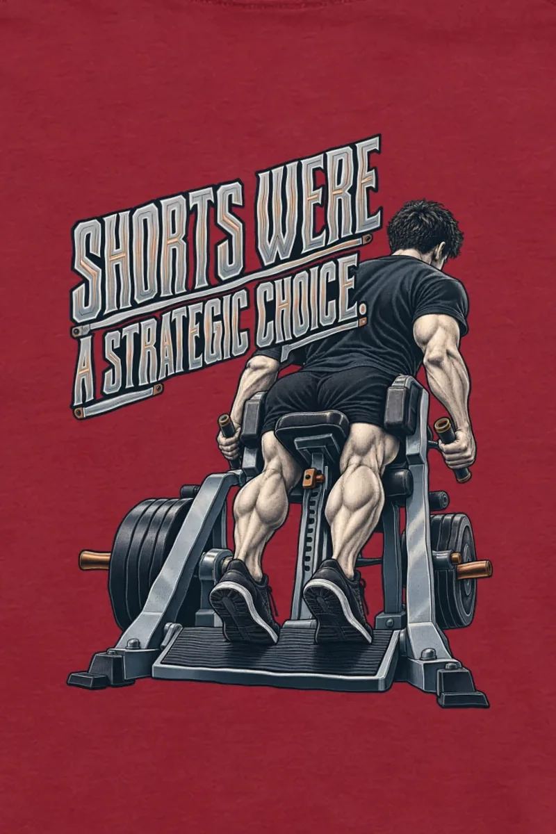"Shorts Were A Strategic Choice" Unisex Longsleeve T-shirt - the graphic up close