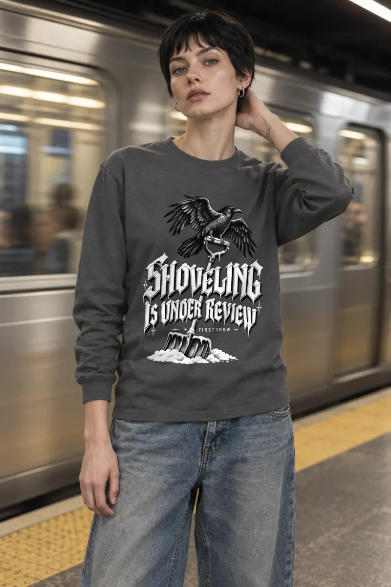 "Shoveling Is Under Review" Unisex Longsleeve T-shirt