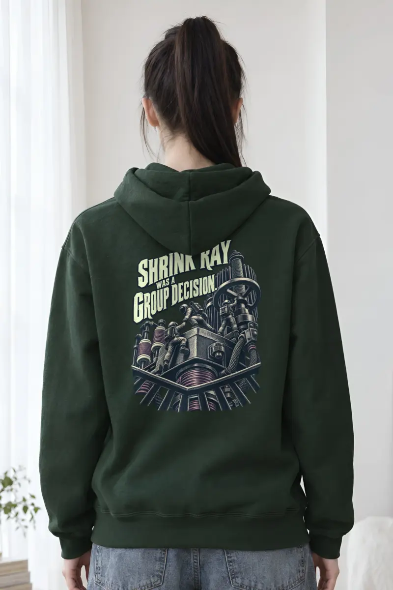 “Shrink Ray Was a Group Decision” Heavy Blend Unisex Pullover Hoodie