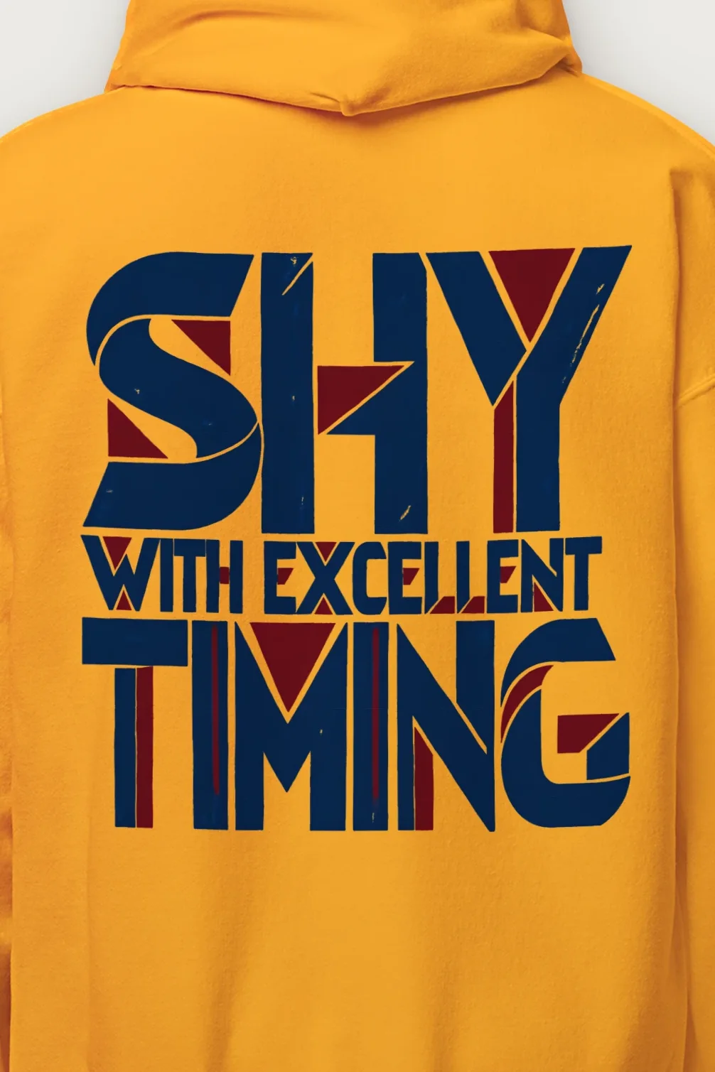 "Shy With Excellent Timing" Heavy Blend Unisex Pullover Hoodie - the graphic up close