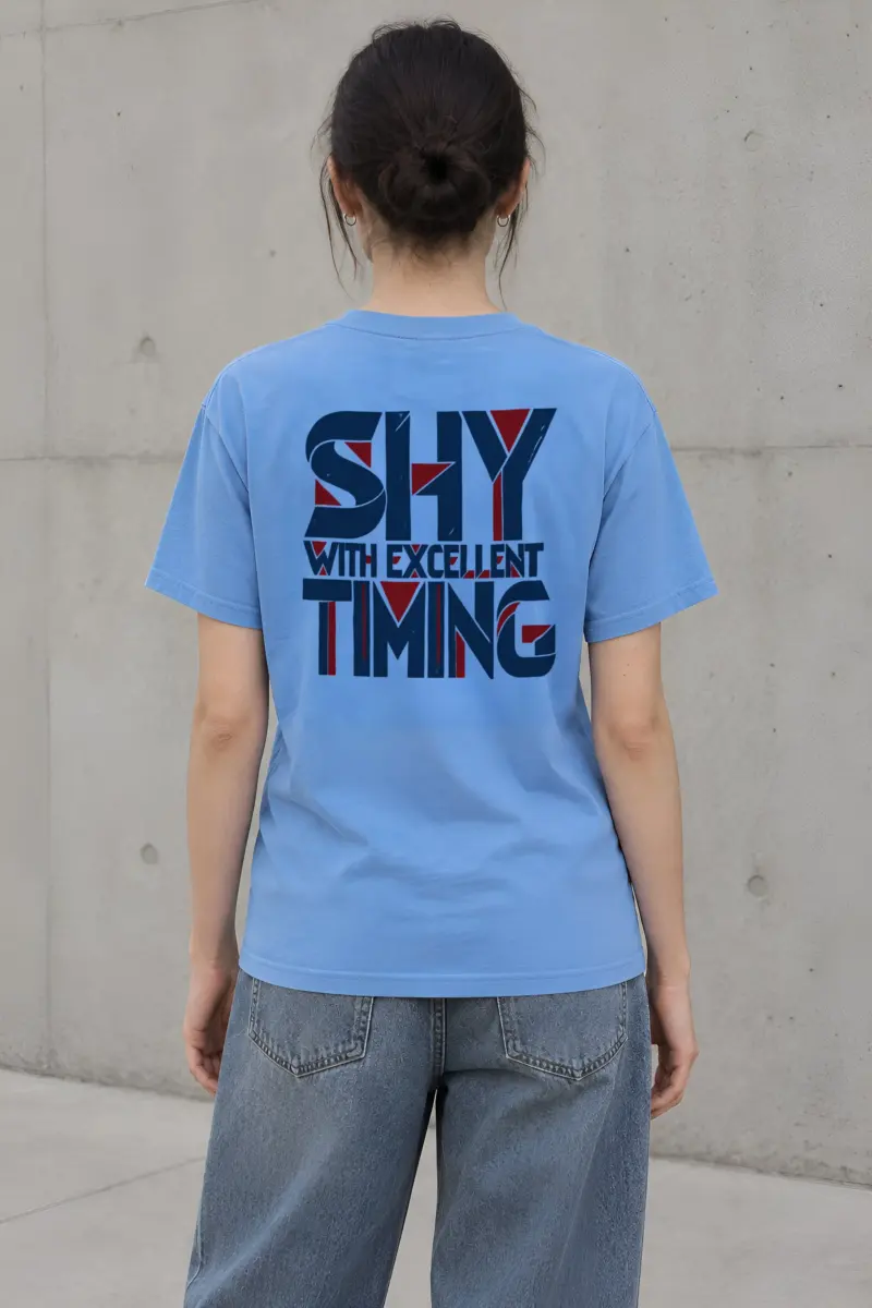 “Shy With Excellent Timing” Heavyweight Unisex Crewneck T-shirt