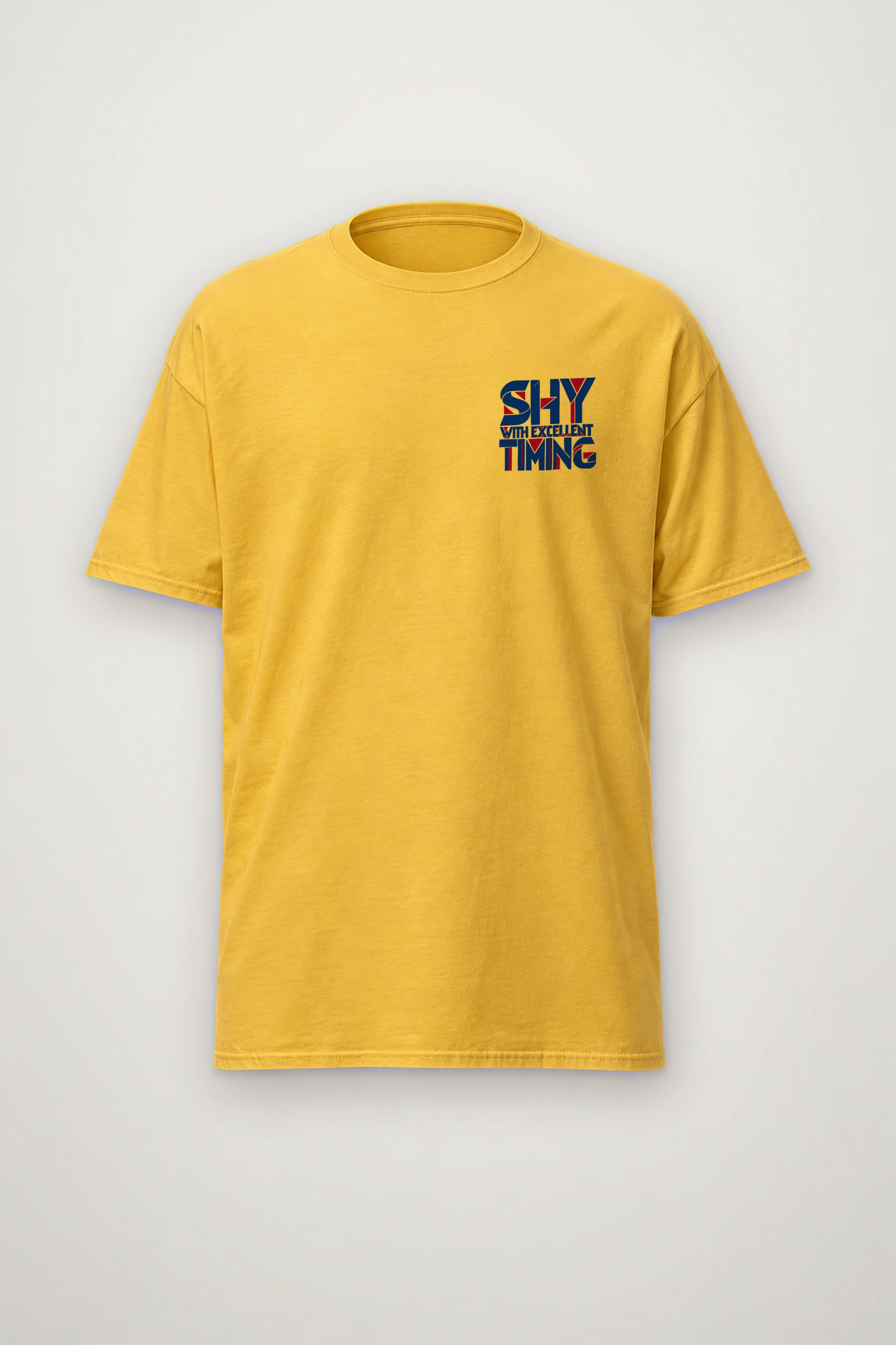 "Shy With Excellent Timing" Heavyweight Unisex Crewneck T-shirt